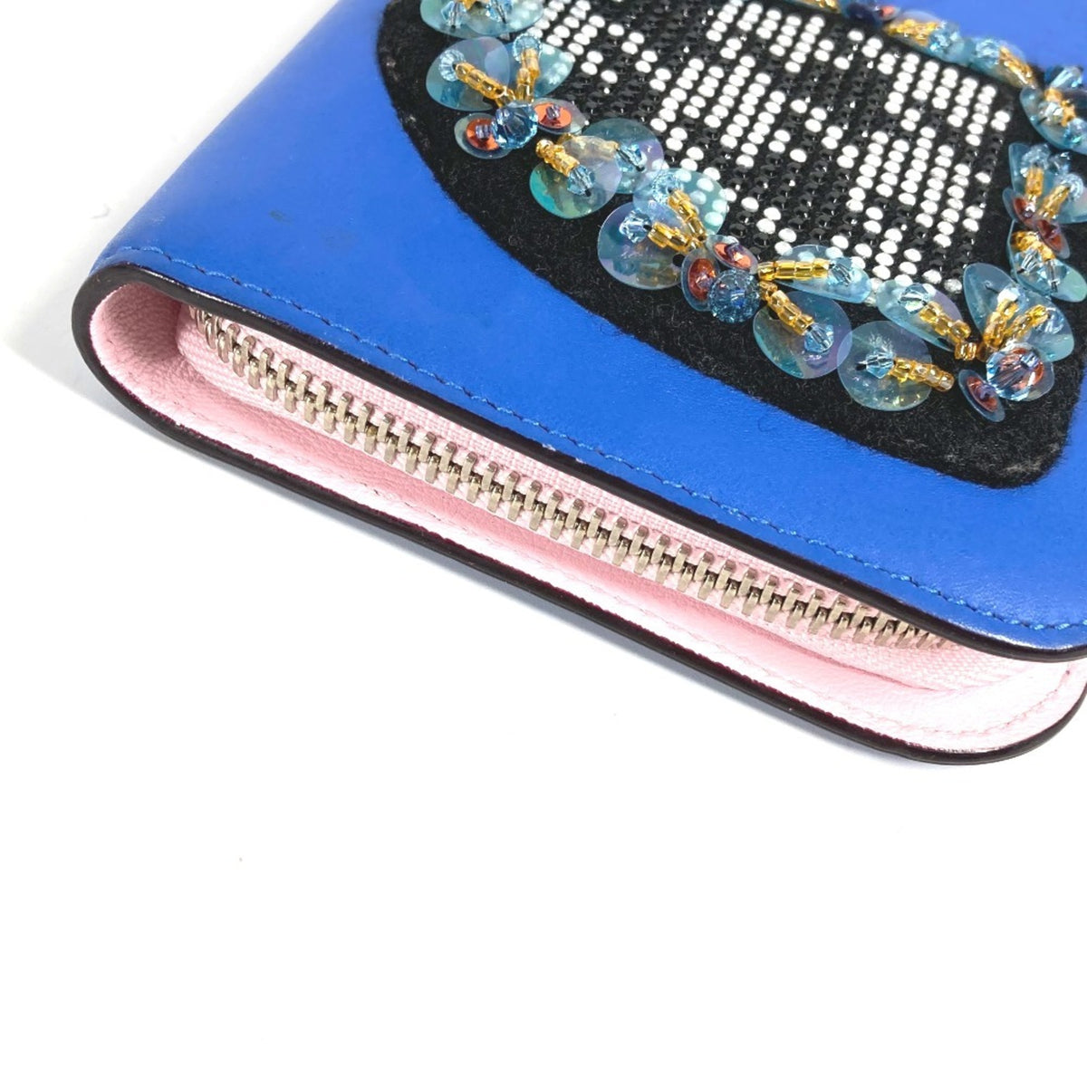 Christian Dior Black Blue Leather Long Wallet (Bi-Fold) (Pre-Owned)