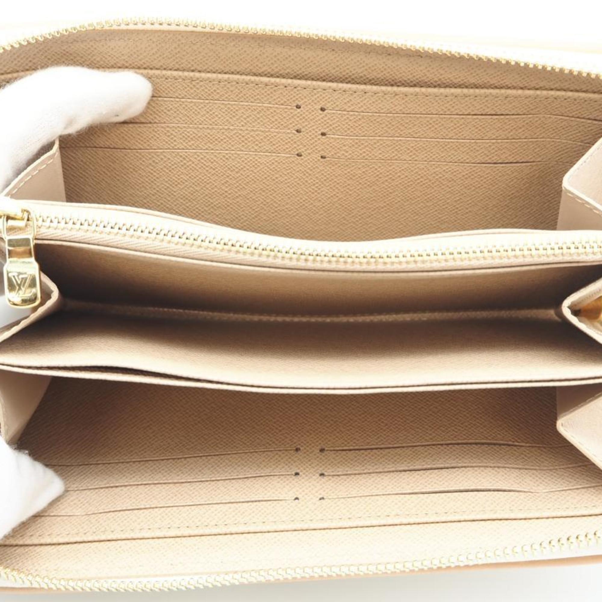 Louis Vuitton Beige White Nylon Leather Long Wallet (Bi-Fold) (Pre-Owned)