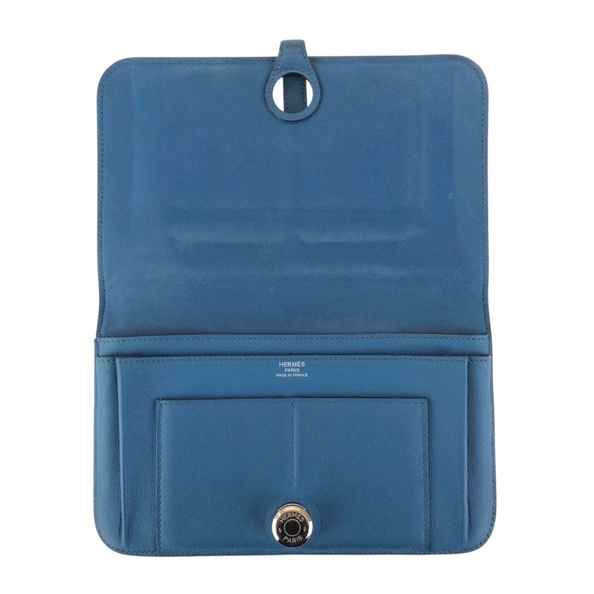 Hermes Blue Blue Jean Togo Leather Wallet (Bi-Fold) (Pre-Owned)
