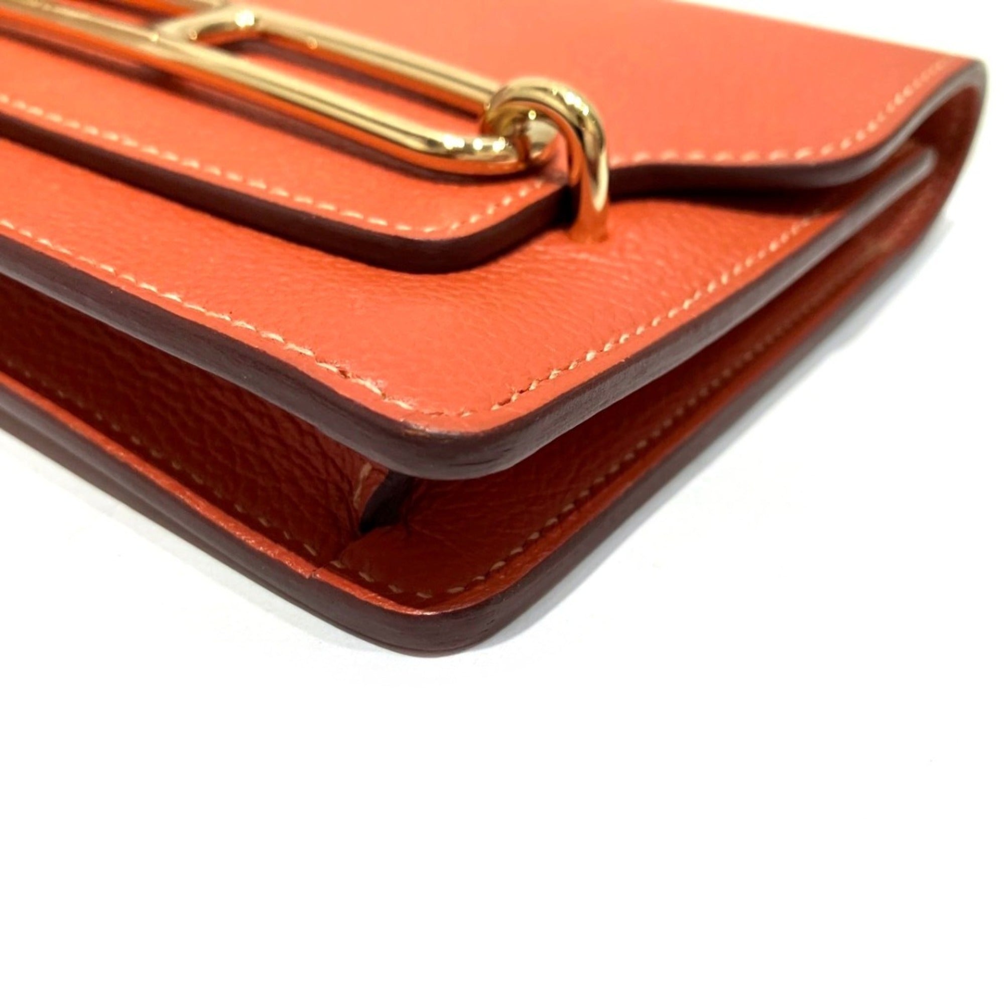 Hermes Potiron Chevre Myzore Leather Wallet (Bi-Fold) (Pre-Owned)