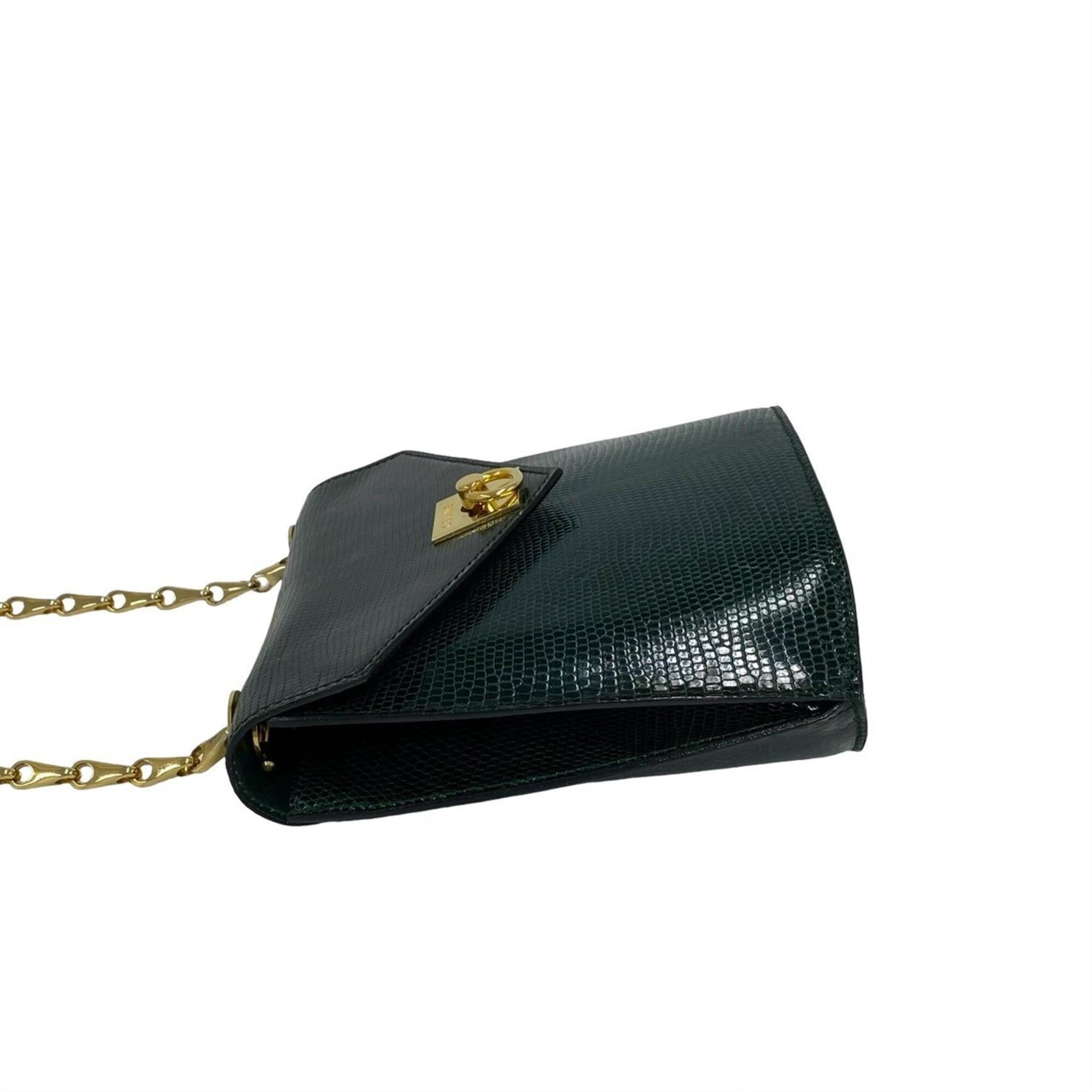 Celine Green Leather Pochette Shoulder Bag (Pre-Owned)