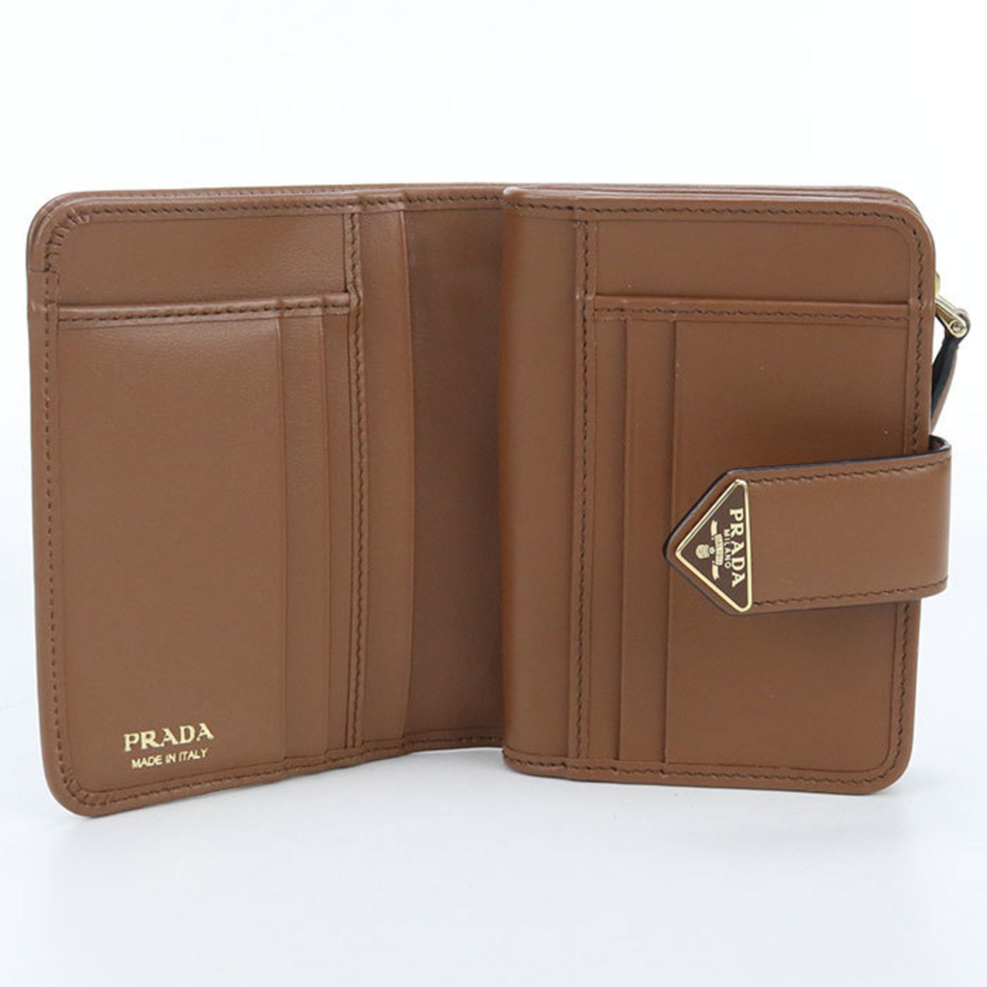 Prada Brown Leather Wallet (Bi-Fold) (Pre-Owned)
