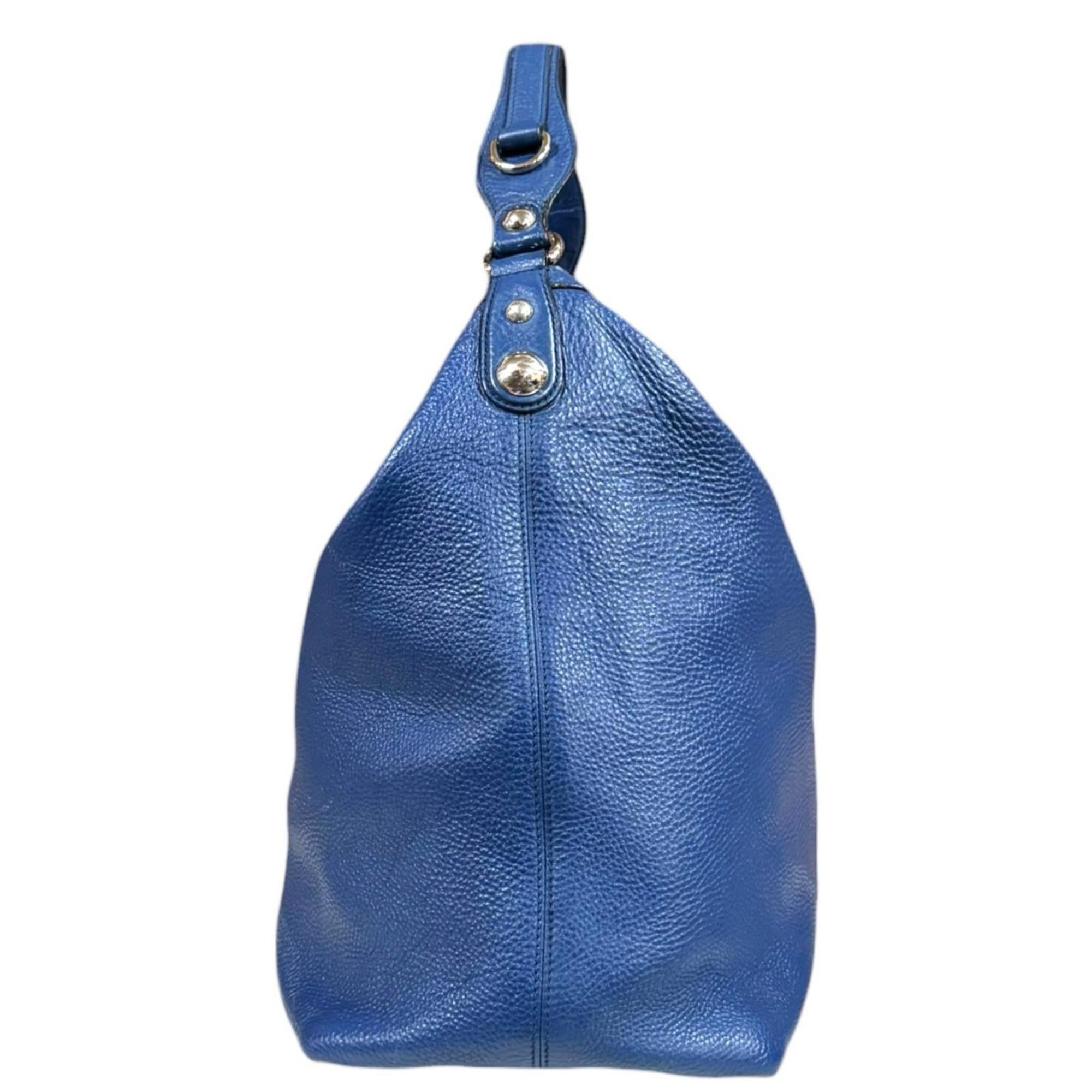Gucci Blue Leather Shoulder Bag Tote Bag (Pre-Owned)