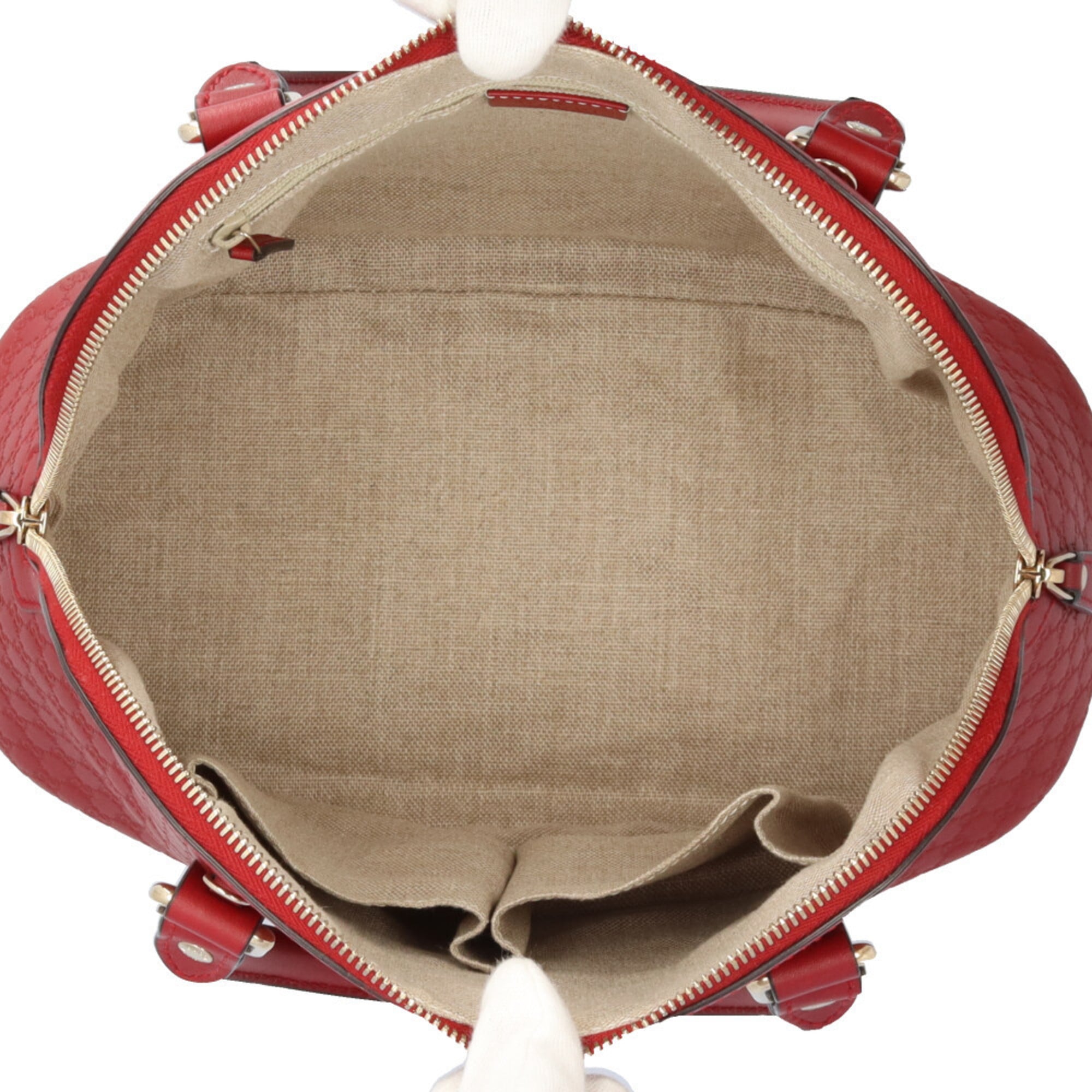 Gucci Red Color Leather Handbag Shoulder Bag (Pre-Owned)