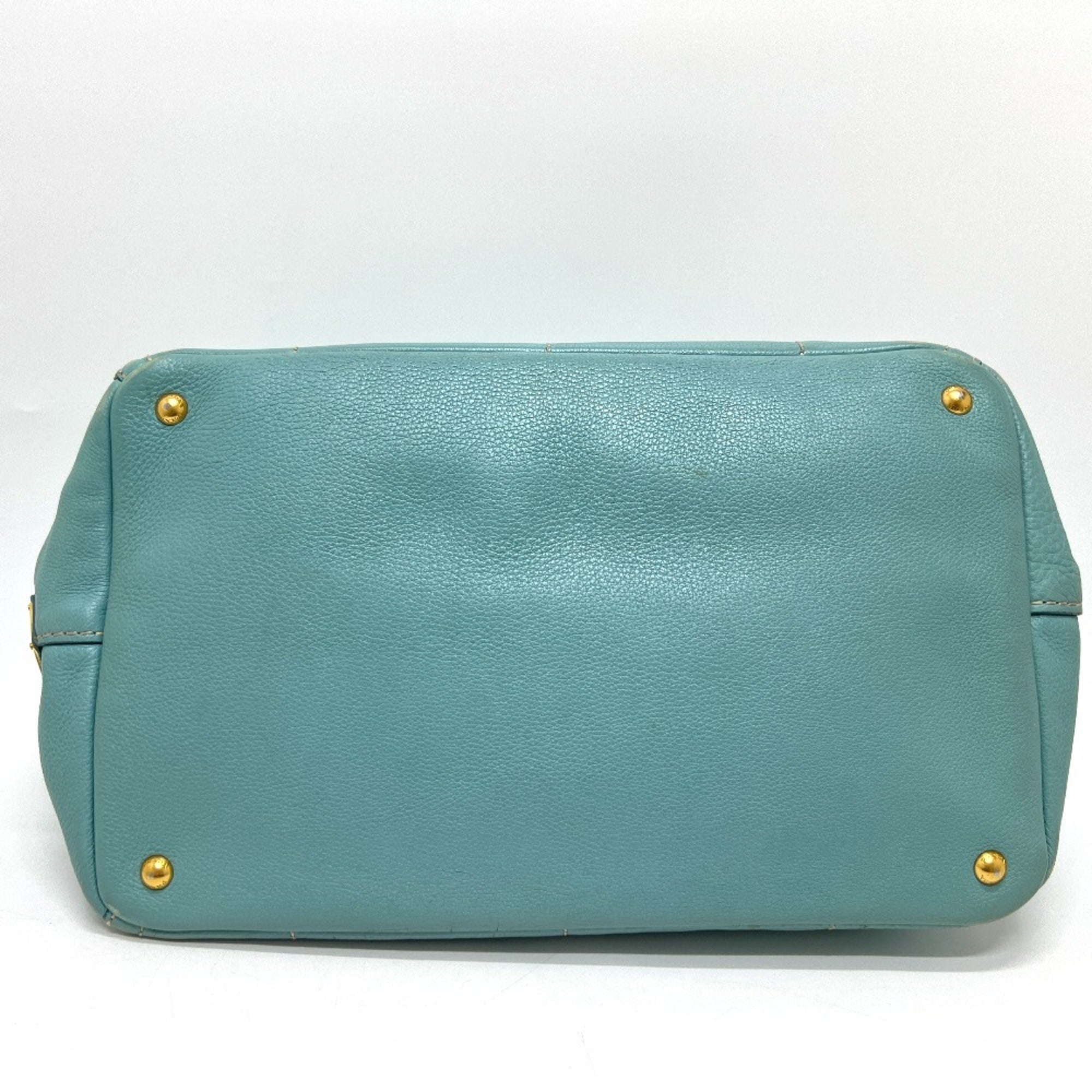 Prada Blue Canapa Handbag Tote Bag (Pre-Owned)
