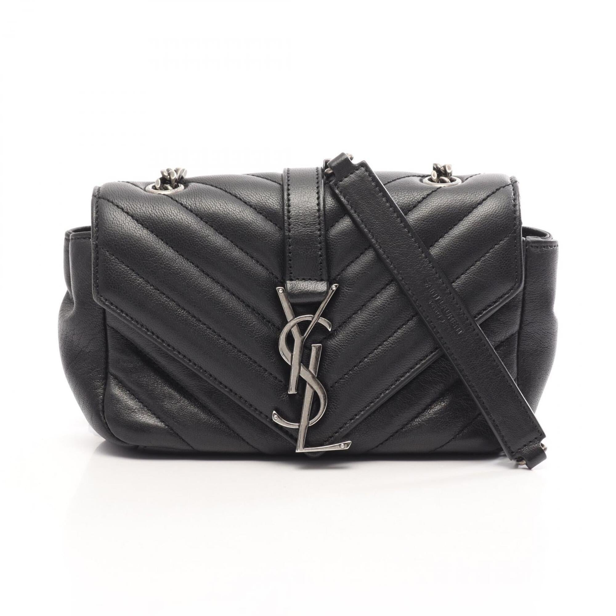 Saint Laurent Black Leather Handbag Shoulder Bag (Pre-Owned)