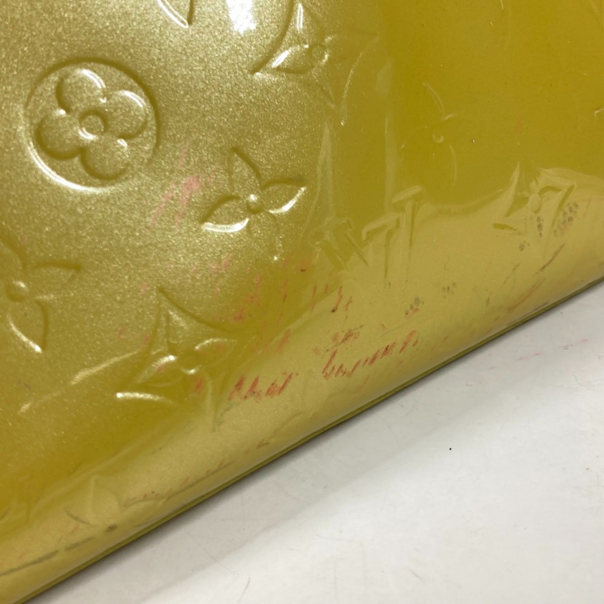 Louis Vuitton Yellow Monogram Vernis Handbag Tote Bag (Pre-Owned)