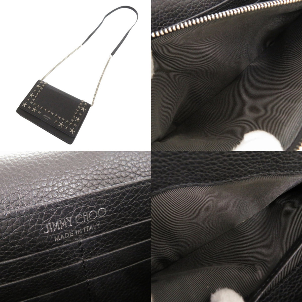 Jimmy Choo Black Leather Shoulder Bag (Pre-Owned)