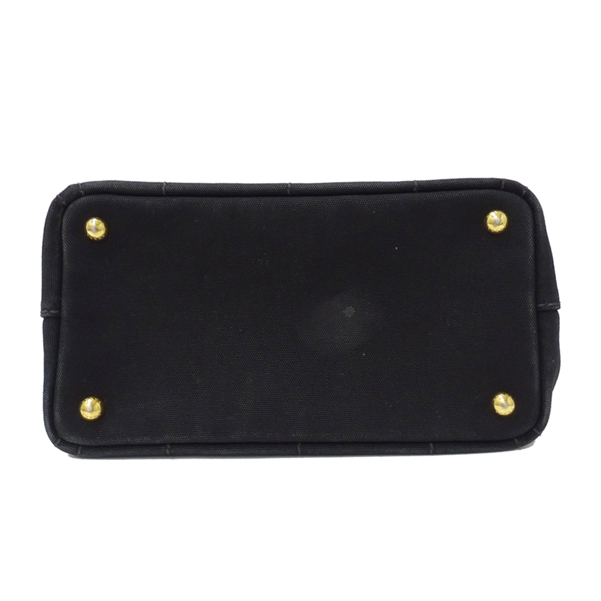 Prada Canapa Black Canvas Handbag (Pre-Owned)