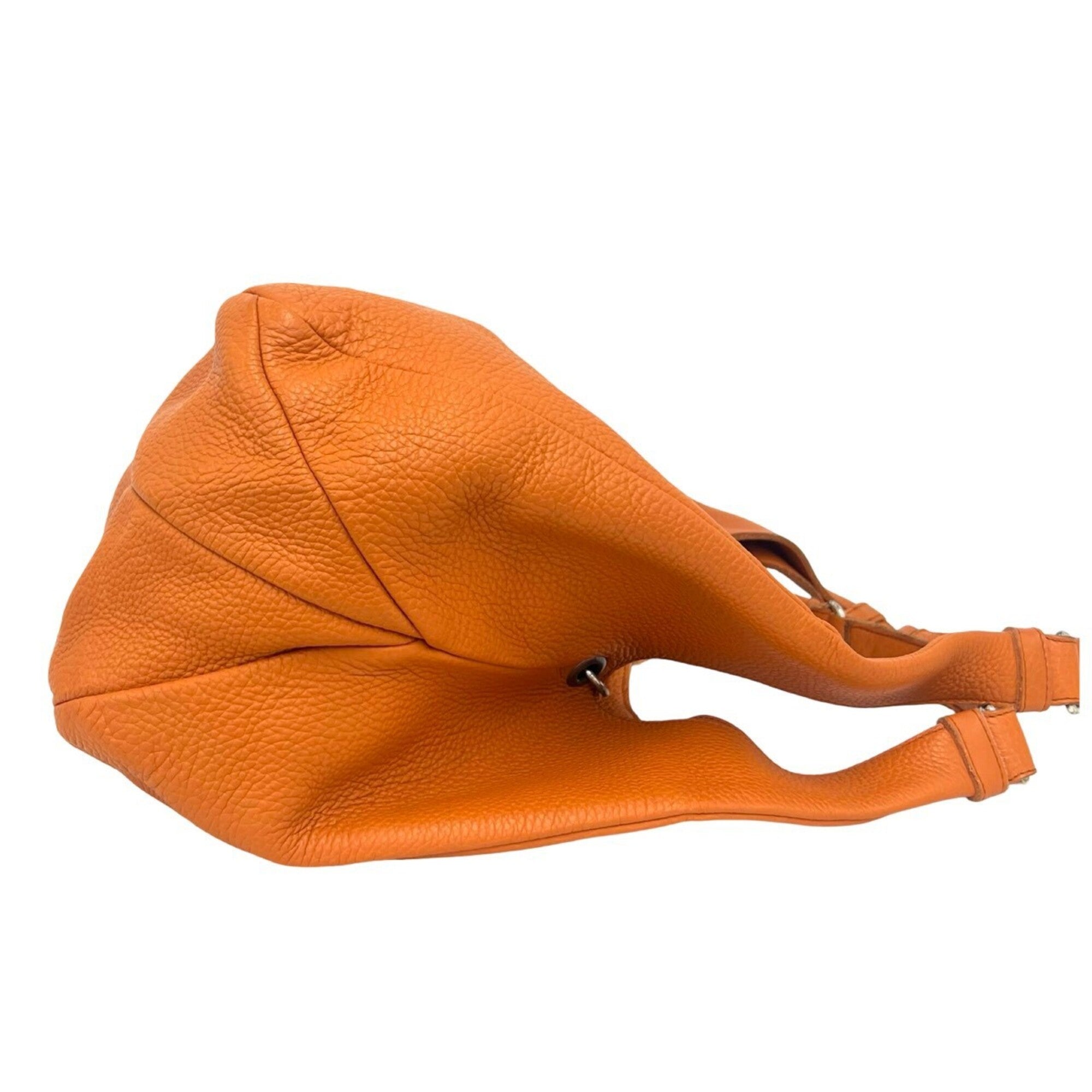 Bottega Veneta Orange Leather Handbag Shoulder Bag Tote Bag (Pre-Owned)