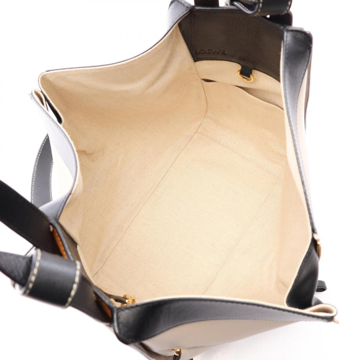 Loewe Beige Black Brown Leather Handbag (Pre-Owned)