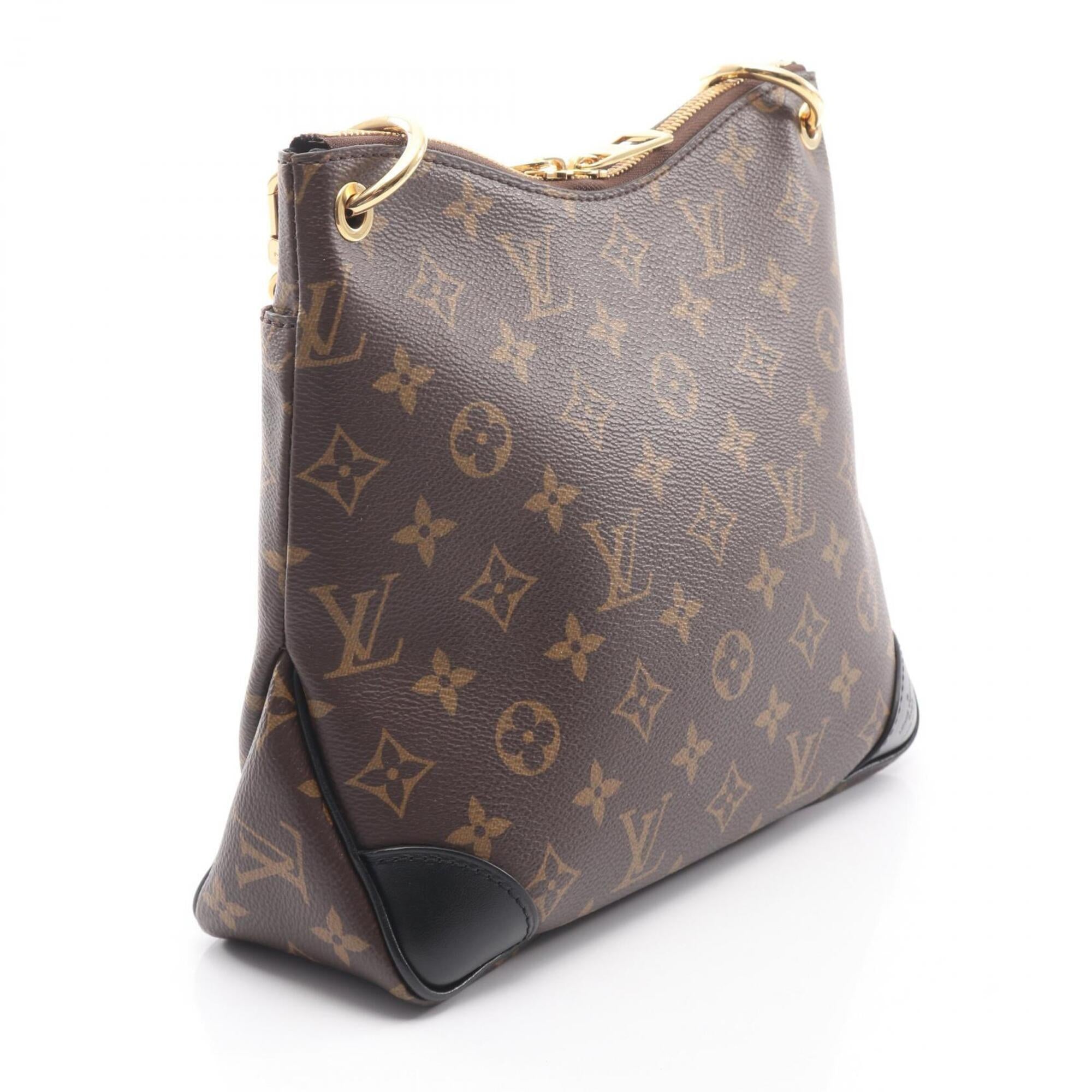 Louis Vuitton Black Brown Monogram Coated Canvas Leather Shoulder Bag (Pre-Owned)
