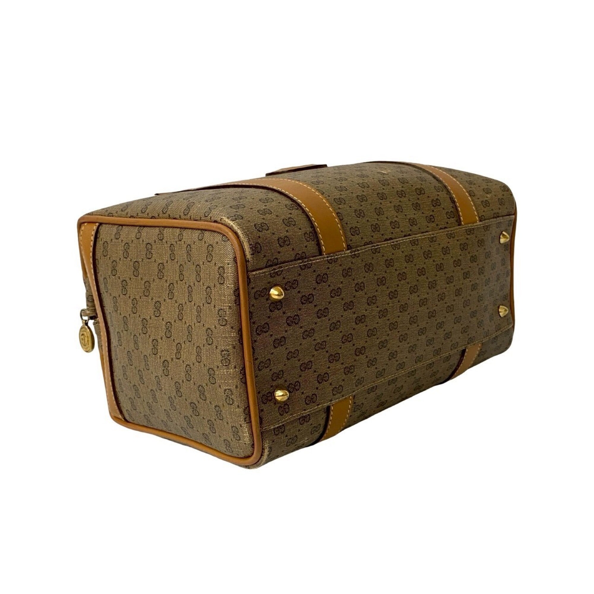 Gucci Brown Leather Pvc Boston Bag Handbag (Pre-Owned)