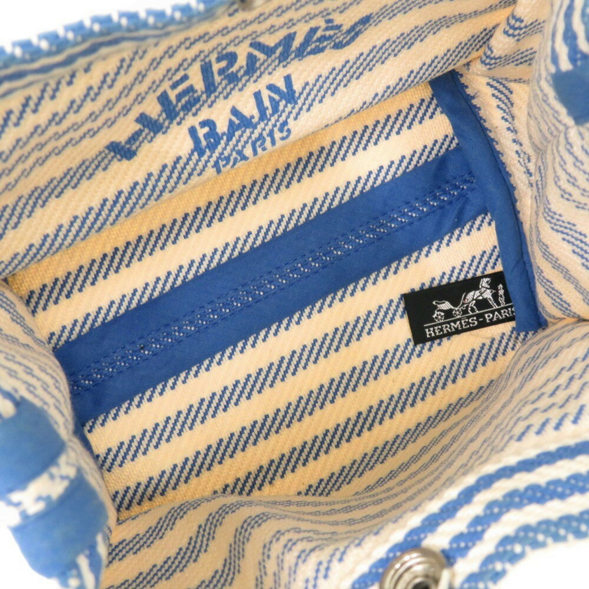 Hermes Blue Ivory Cotton Pouch (Pre-Owned)