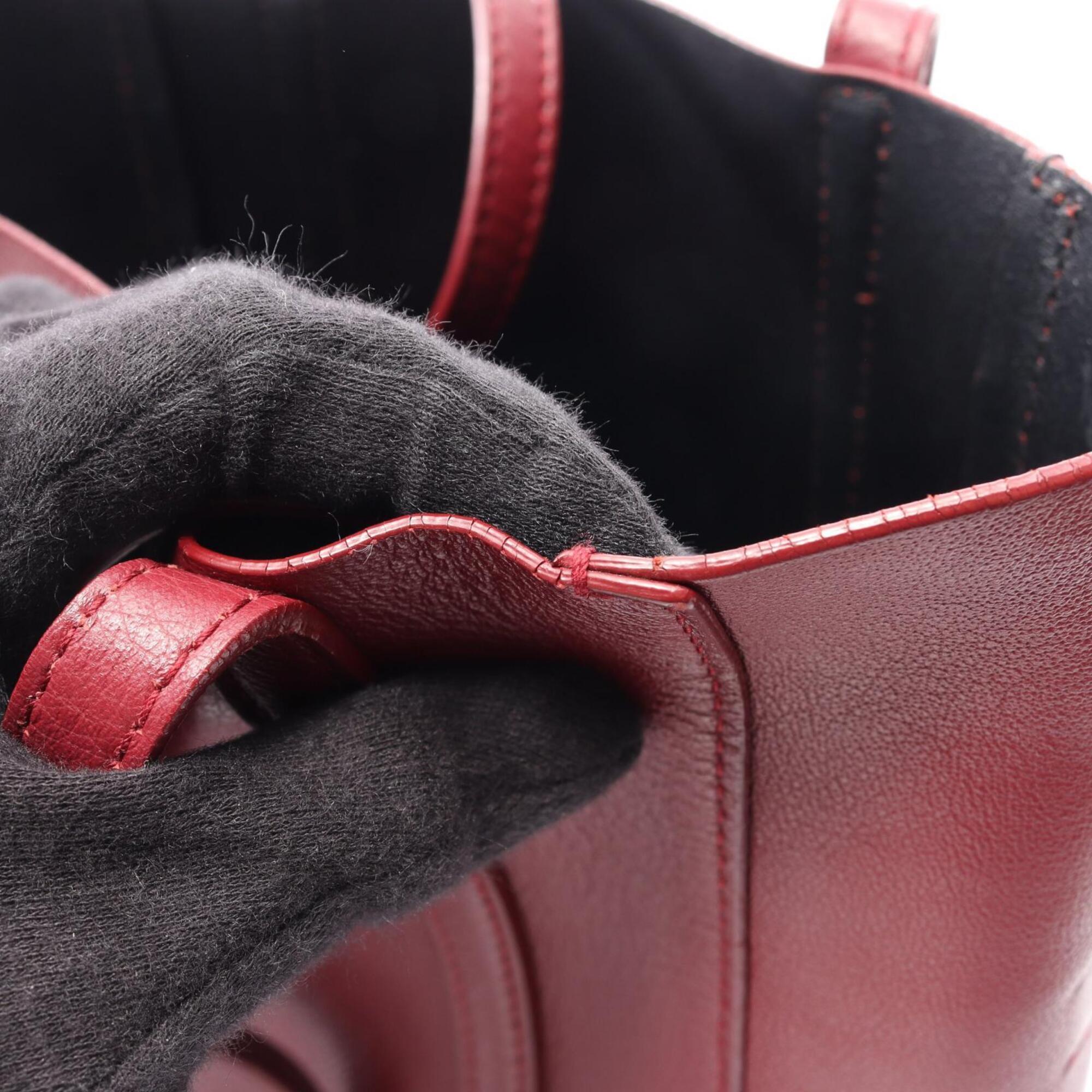 Balenciaga Bordeaux Leather Handbag Tote Bag (Pre-Owned)