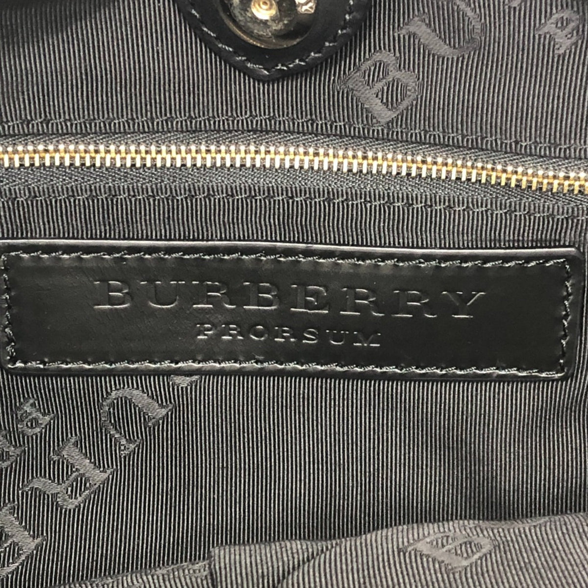 Burberry Black Brown Leather Handbag Tote Bag (Pre-Owned)