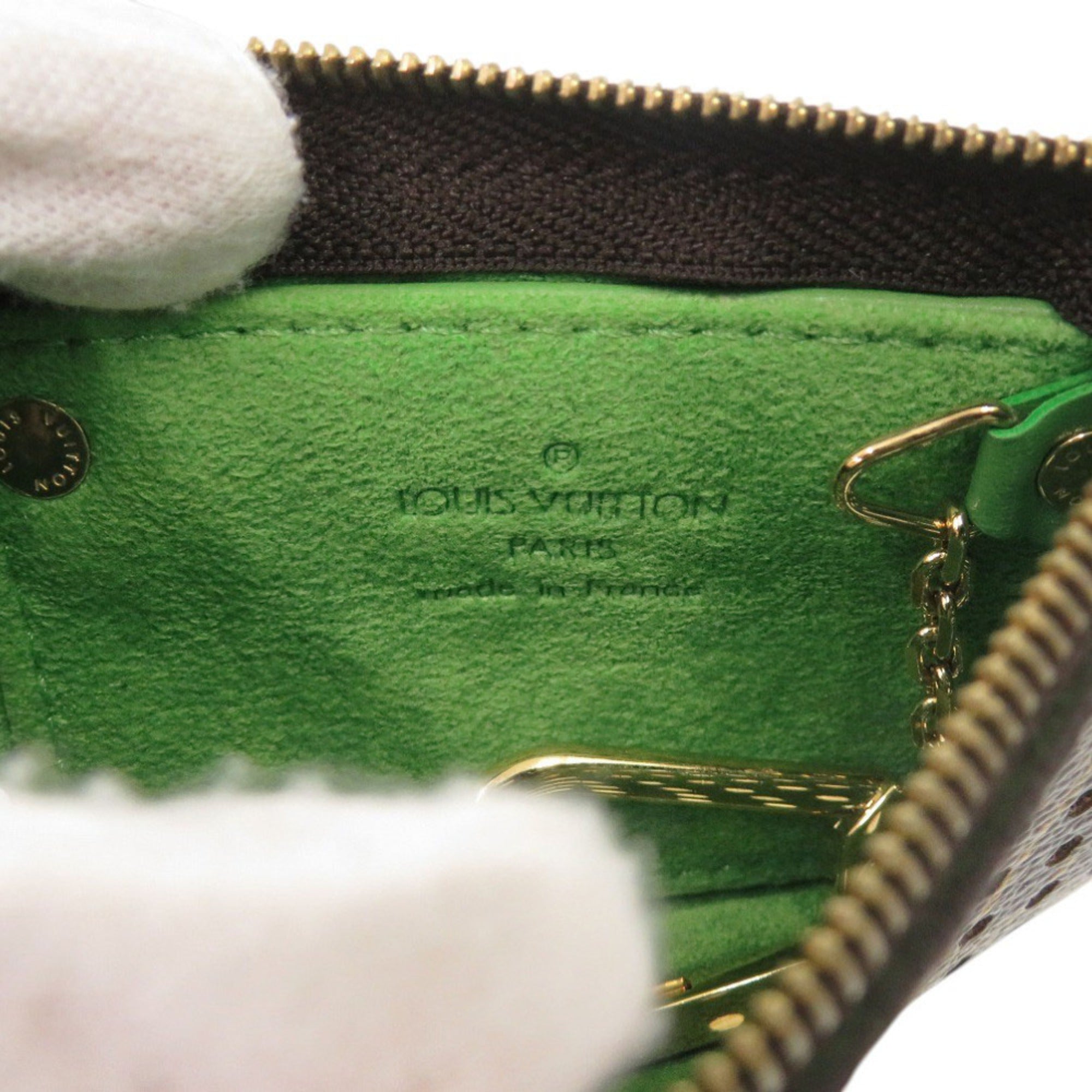 Louis Vuitton Green Monogram Perforated Coin Purse/Coin Case (Pre-Owned)