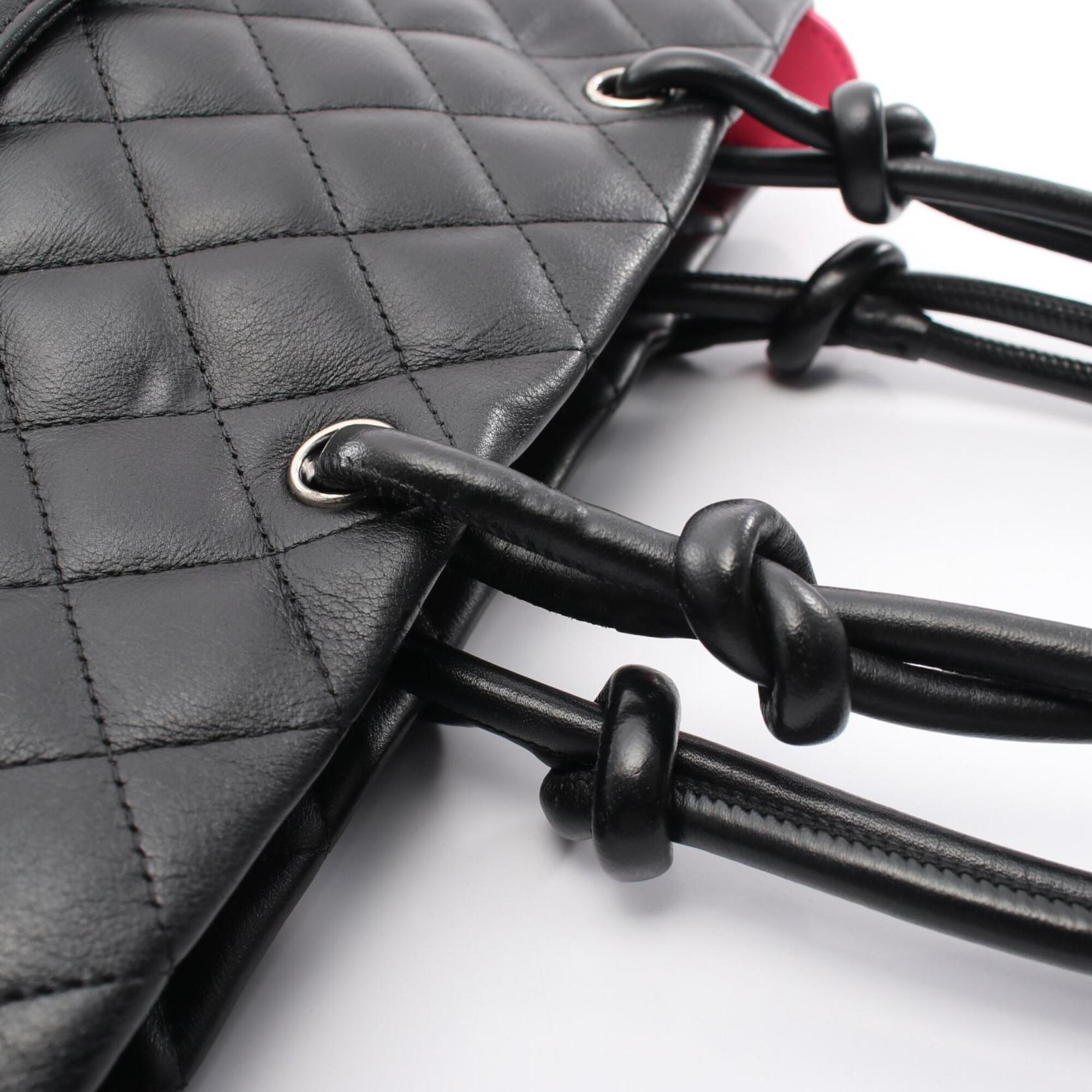 Chanel Black Leather Handbag Tote Bag (Pre-Owned)
