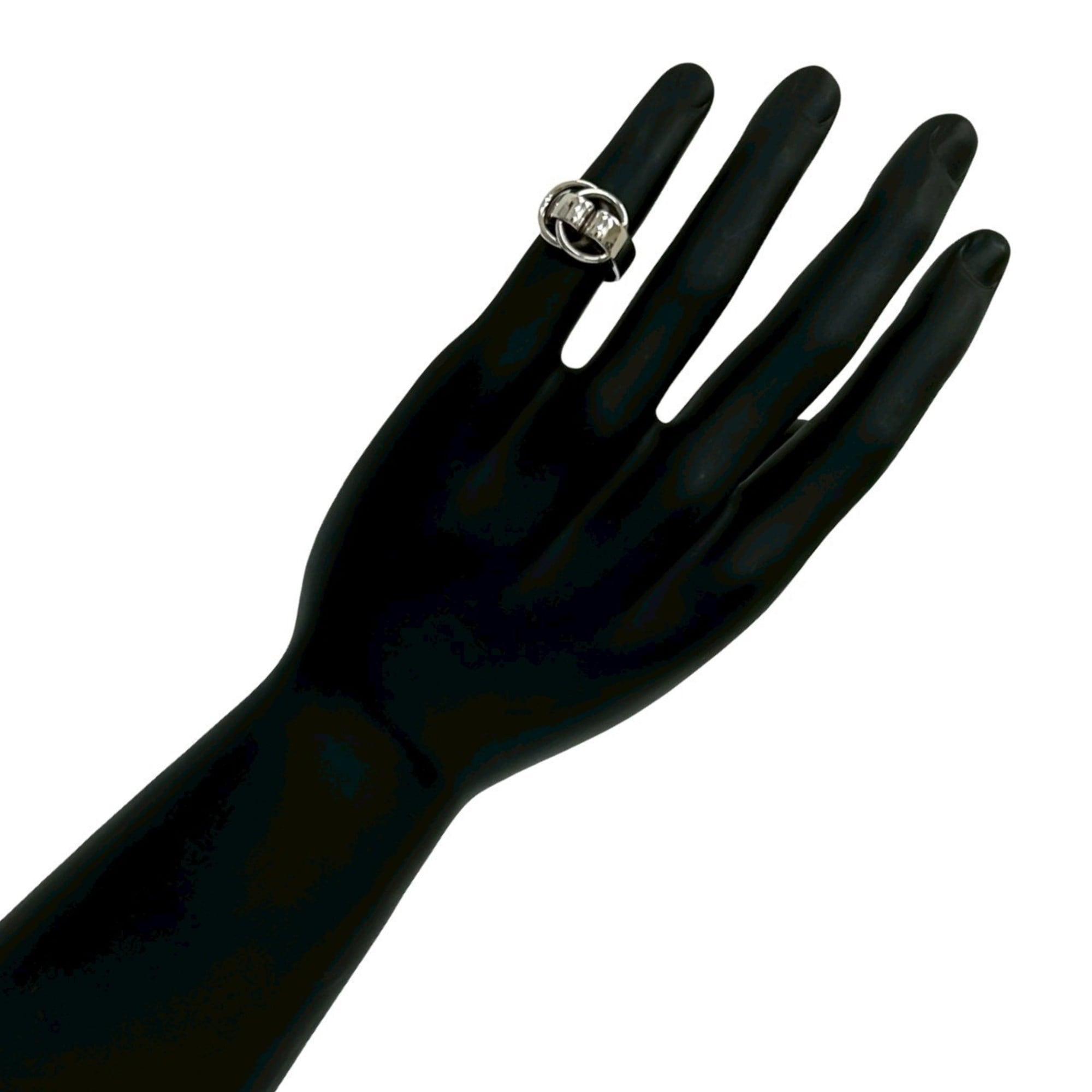 Hermes Silver Silver 925 Band Ring (Pre-Owned)