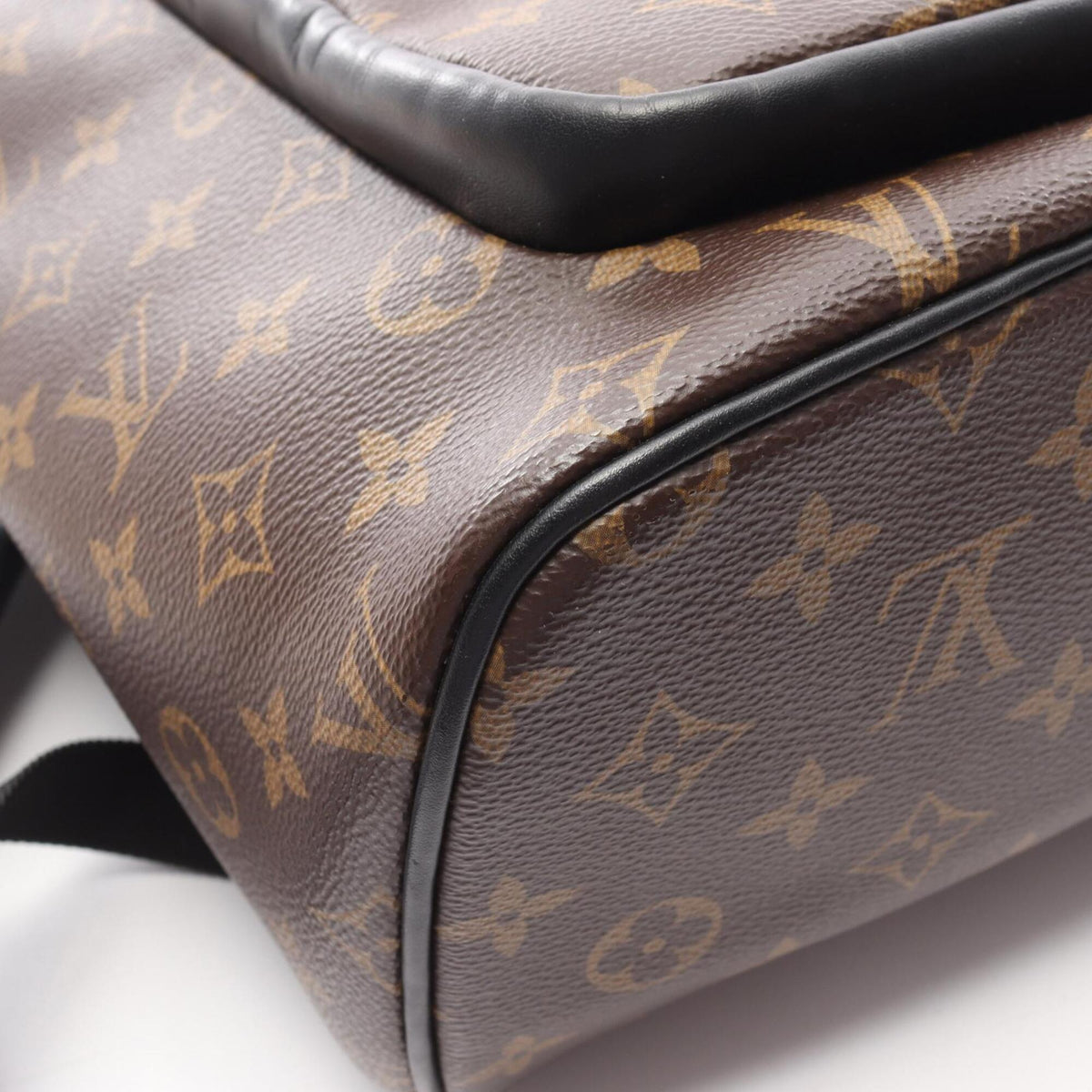 Louis Vuitton Black Brown Coated Canvas Leather Backpack Handbag (Pre-Owned)