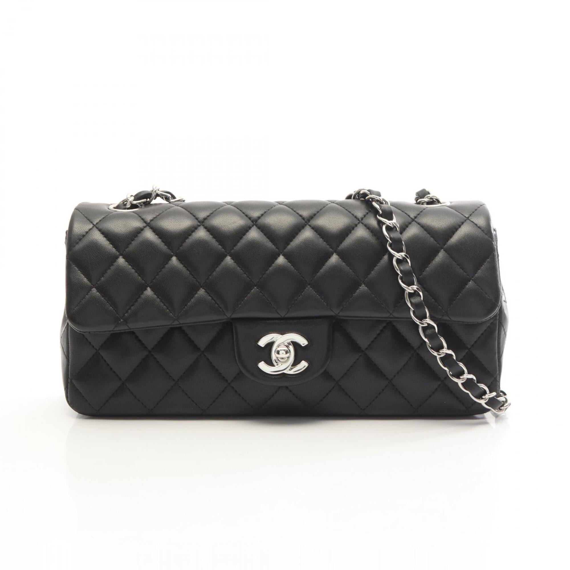 Chanel Black Leather Handbag Shoulder Bag (Pre-Owned)