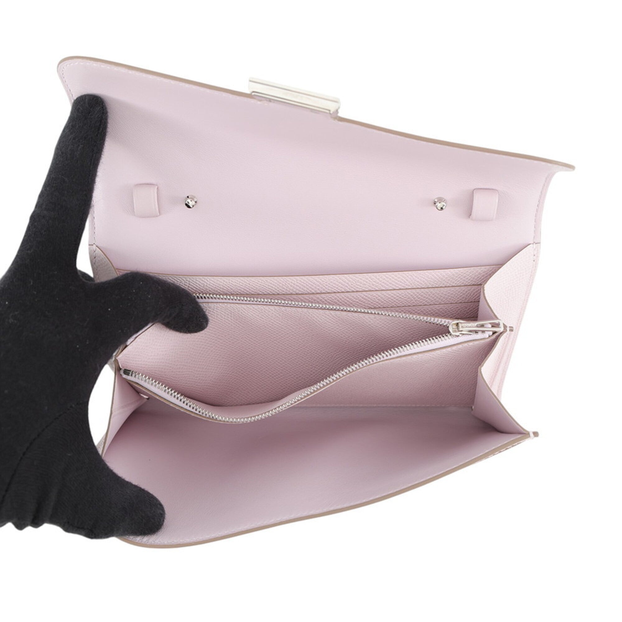 Hermes Pale Pink Epsom Leather Long Wallet (Bi-Fold) (Pre-Owned)