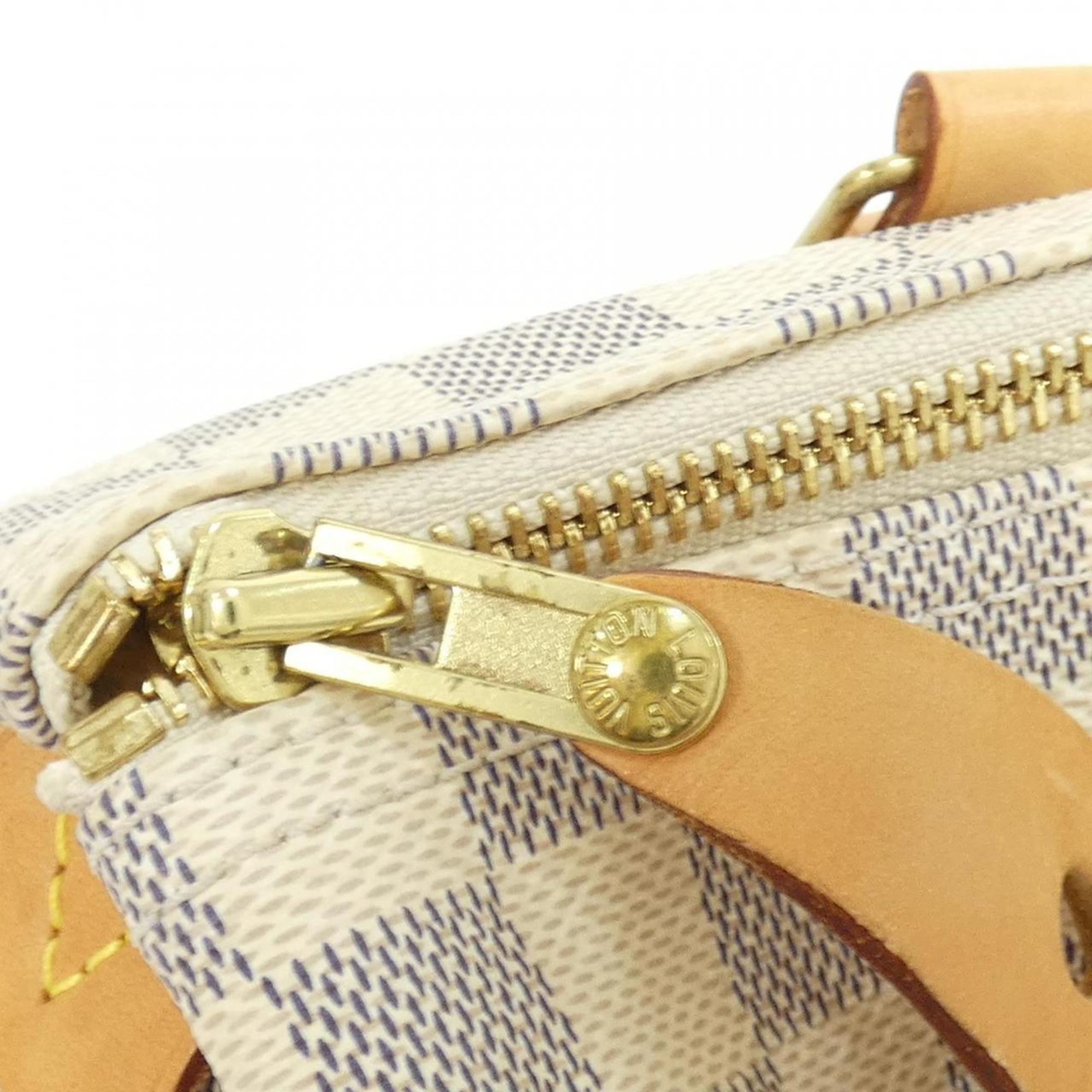 Louis Vuitton Azur White Coated Canvas Boston Bag (Pre-Owned)
