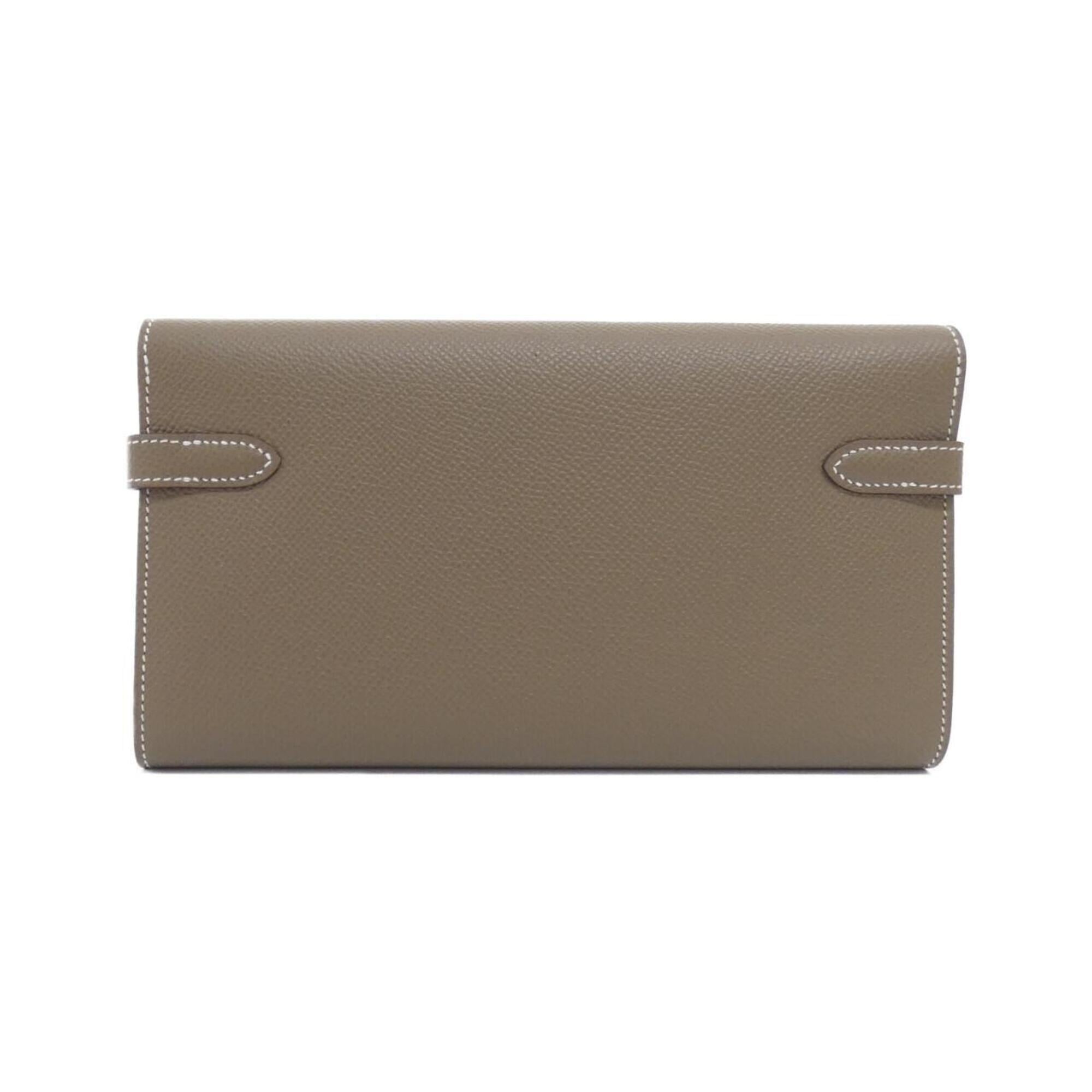 Hermes Etoupe Gray Epsom Leather Long Wallet (Bi-Fold) (Pre-Owned)