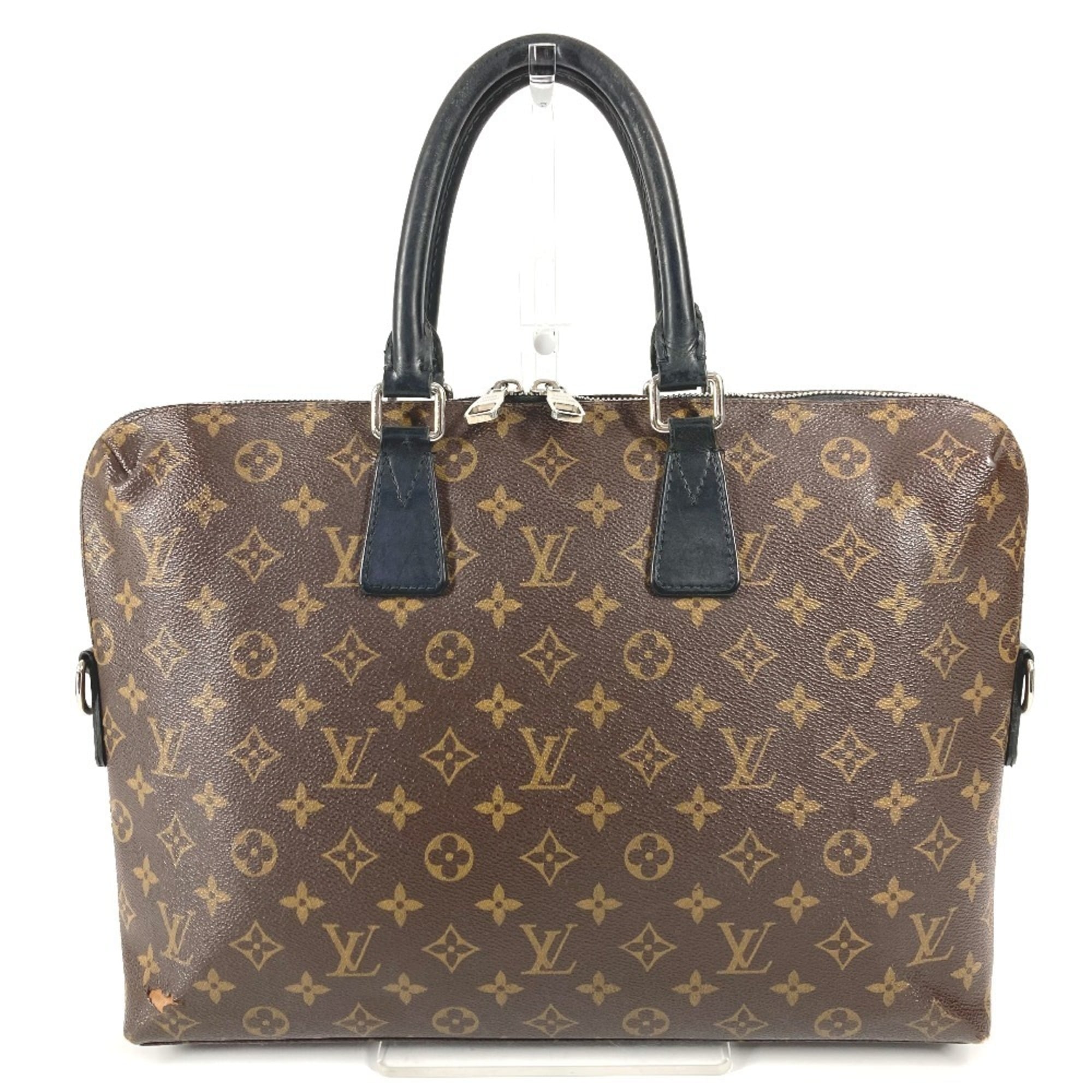 Louis Vuitton Black Brown Monogram Canvas Handbag (Pre-Owned)