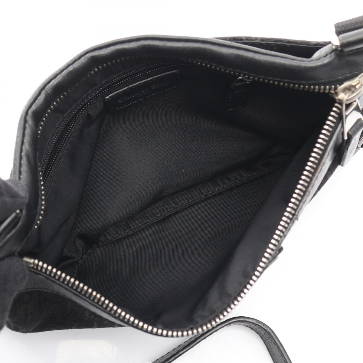 Christian Dior Black Canvas Leather Handbag Shoulder Bag (Pre-Owned)