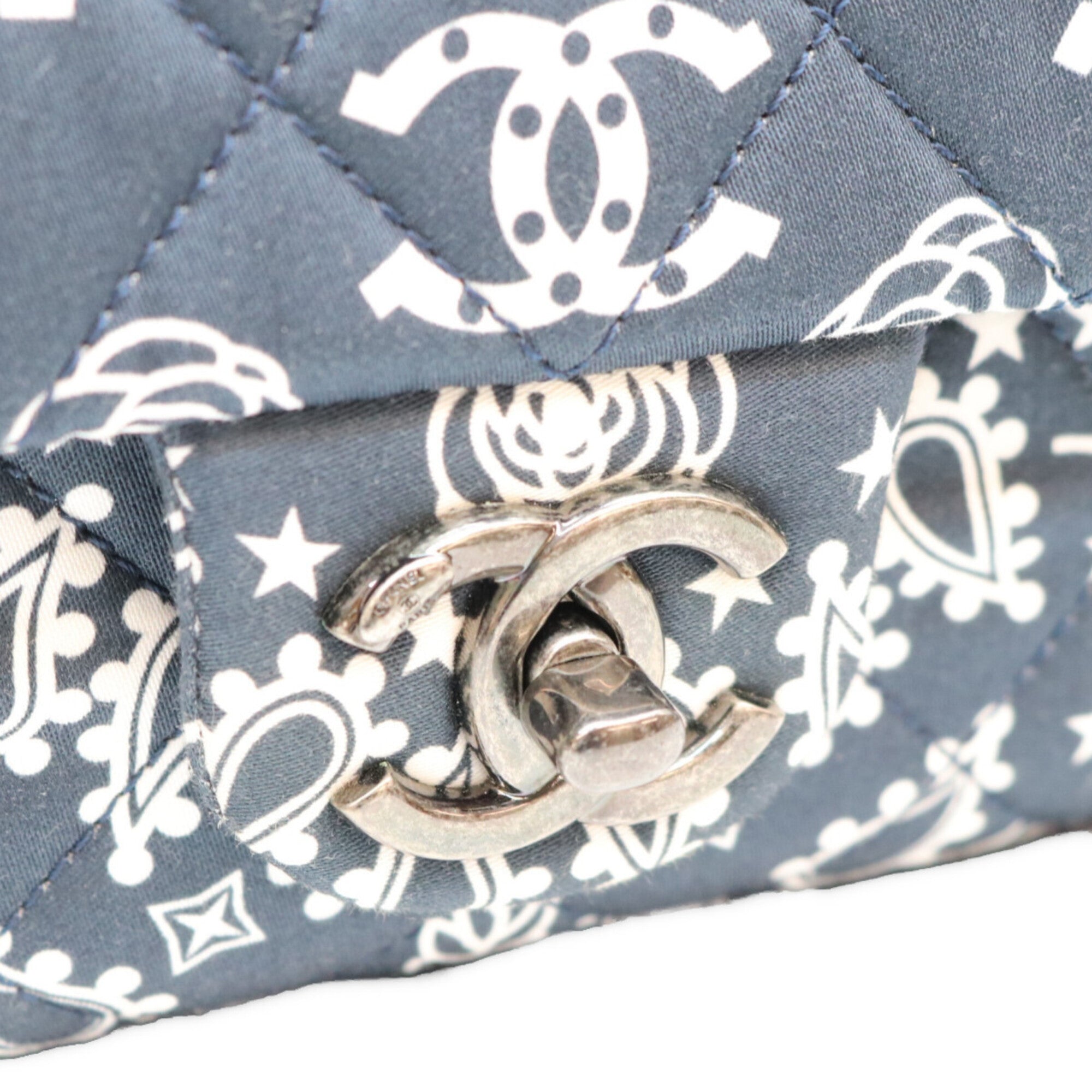 Chanel Navy Cotton Shoulder Bag (Pre-Owned)