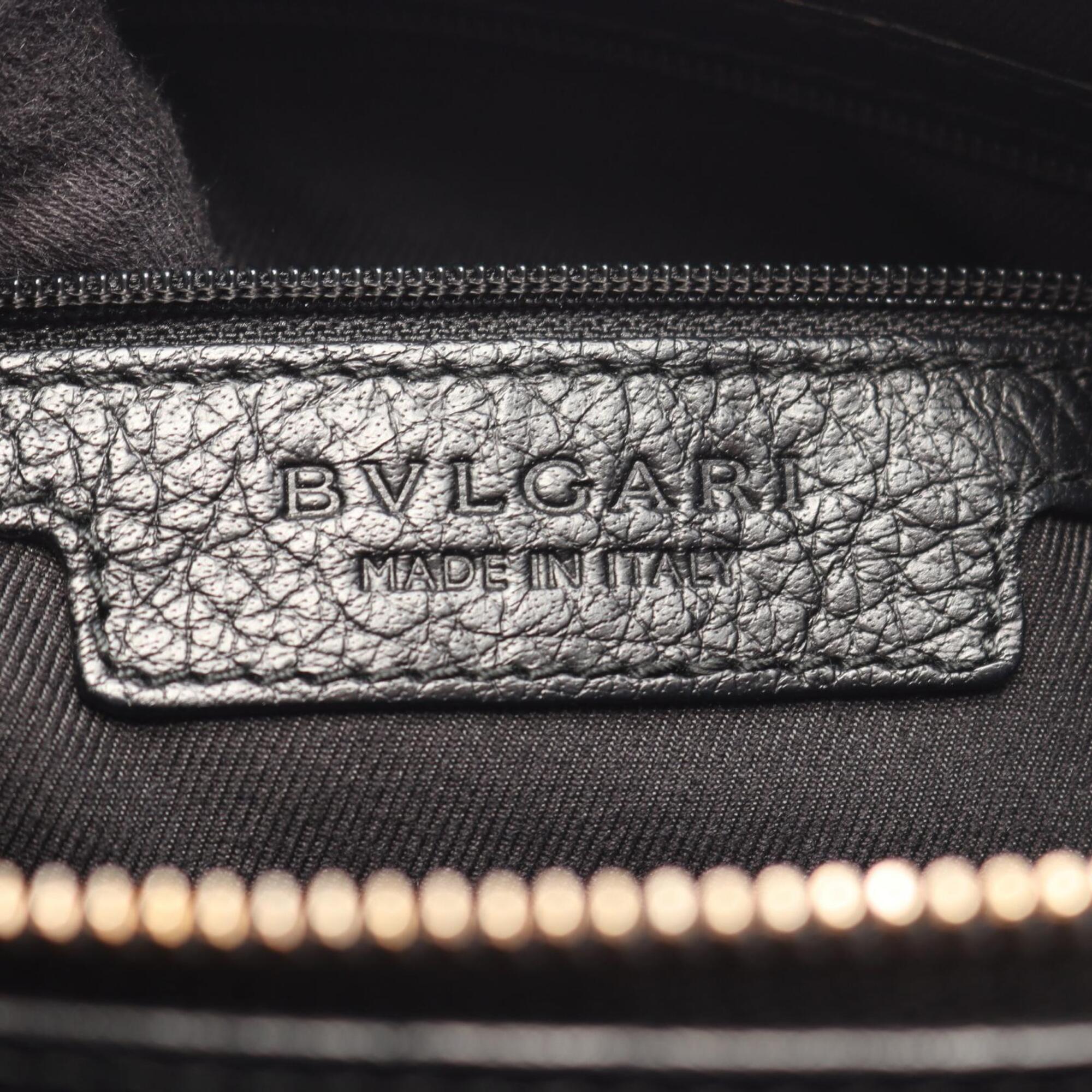 Bvlgari Black Leather Handbag Shoulder Bag (Pre-Owned)