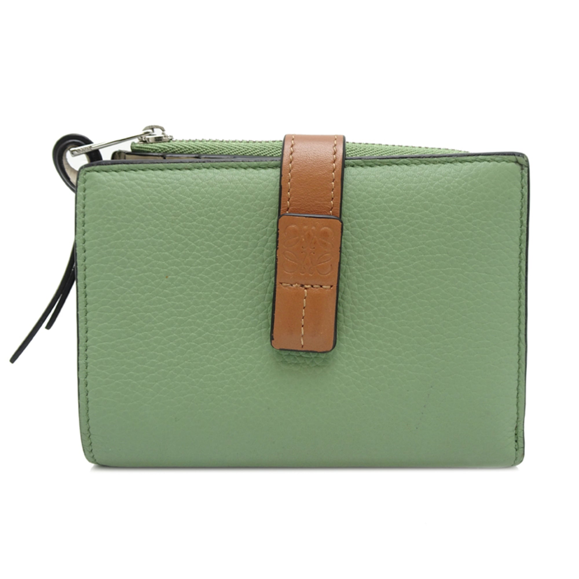Loewe Brown Moss Green Leather Wallet (Bi-Fold) (Pre-Owned)