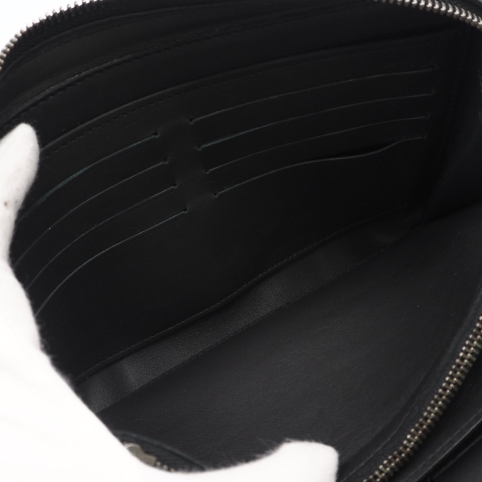 Louis Vuitton Damier Infini Black Leather Long Wallet (Bi-Fold) (Pre-Owned)
