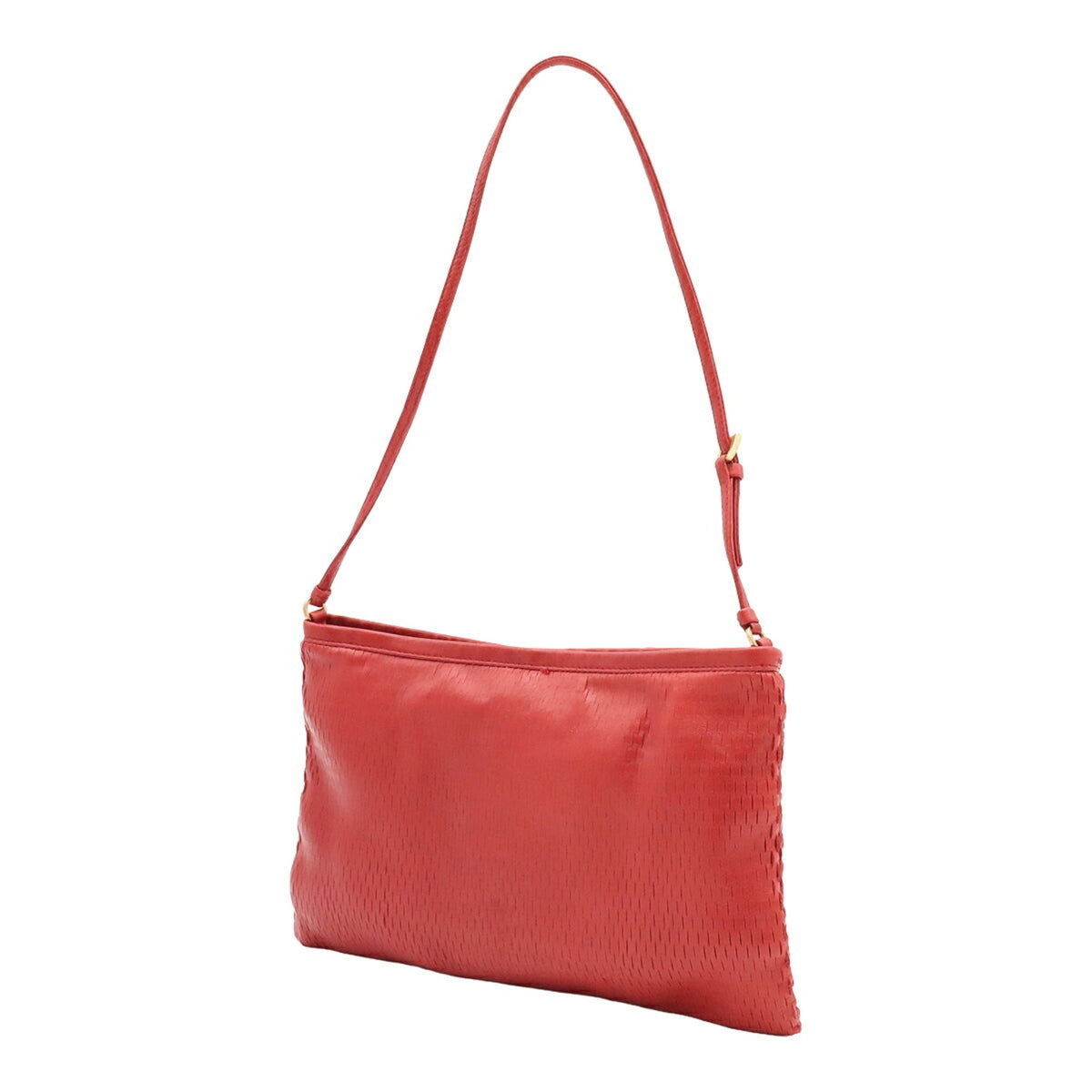 Prada Red Color Leather Shoulder Bag (Pre-Owned)