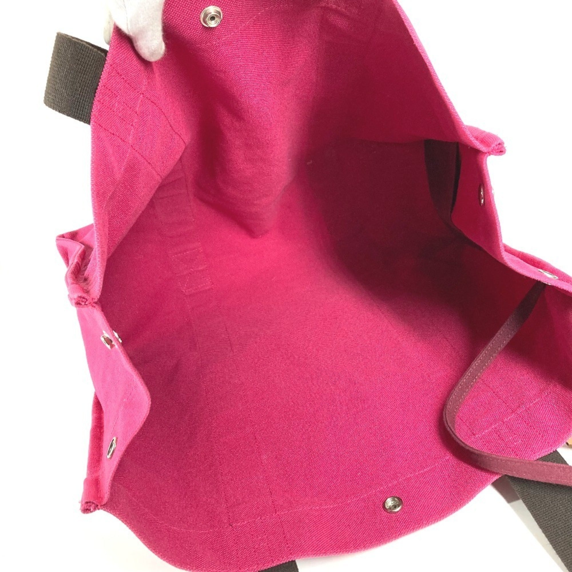 Hermes Black Pink Canvas Shoulder Bag Tote Bag (Pre-Owned)