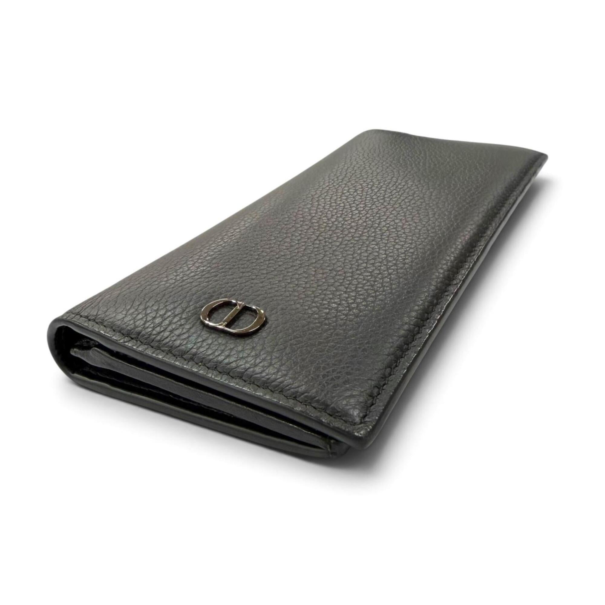 Dior Homme Black Leather Long Wallet (Bi-Fold) (Pre-Owned)