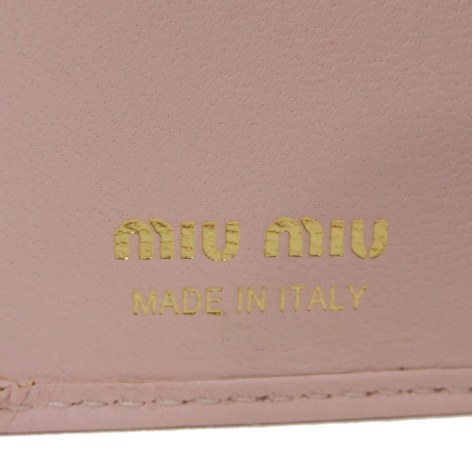 Miu Miu Pink White Leather Wallet (Bi-Fold) (Pre-Owned)