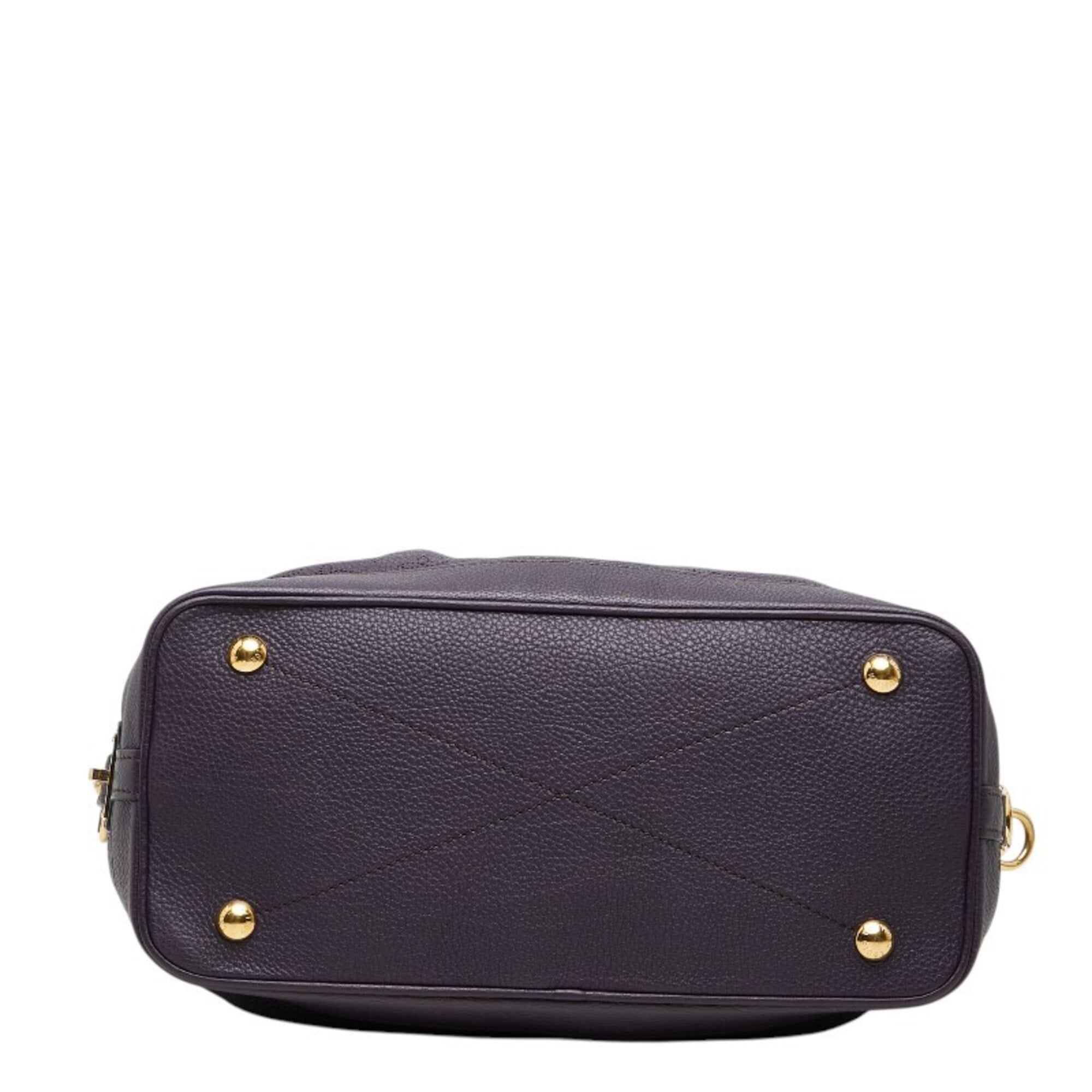 Louis Vuitton Purple Leather Handbag Shoulder Bag (Pre-Owned)