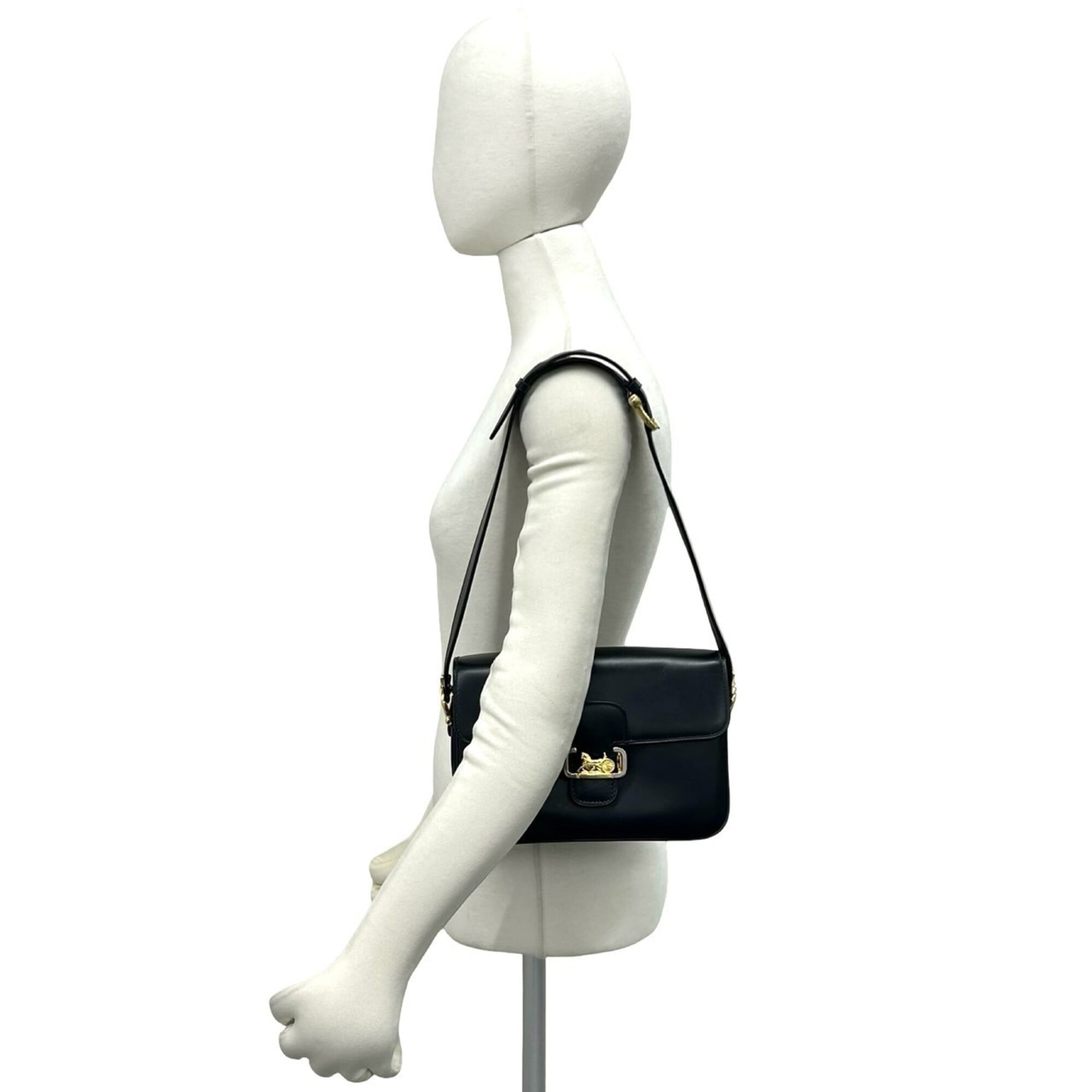 Celine Navy Leather Pochette Shoulder Bag (Pre-Owned)