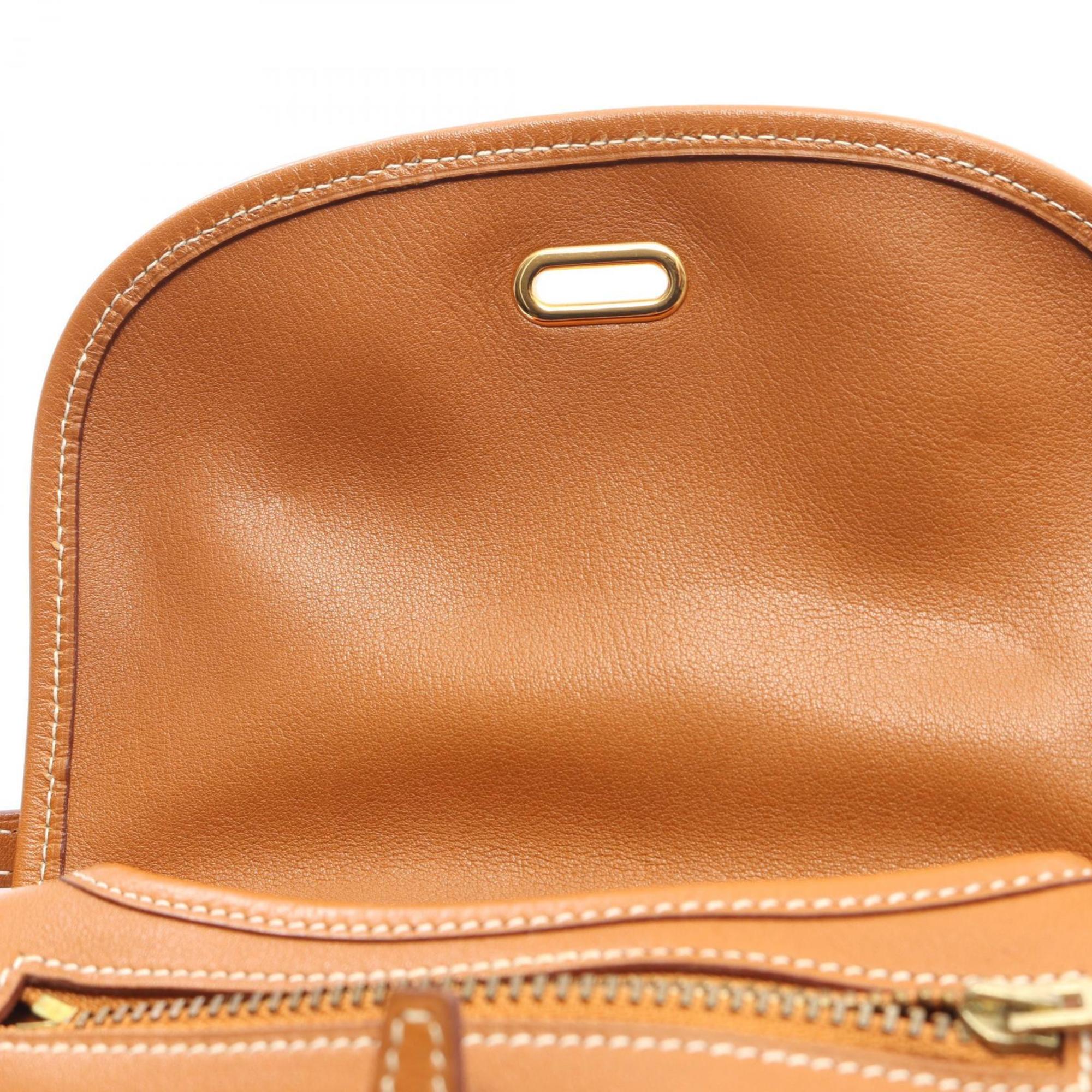 Hermes Brown Gold Brown Leather Gulliver Leather Handbag Shoulder Bag (Pre-Owned)