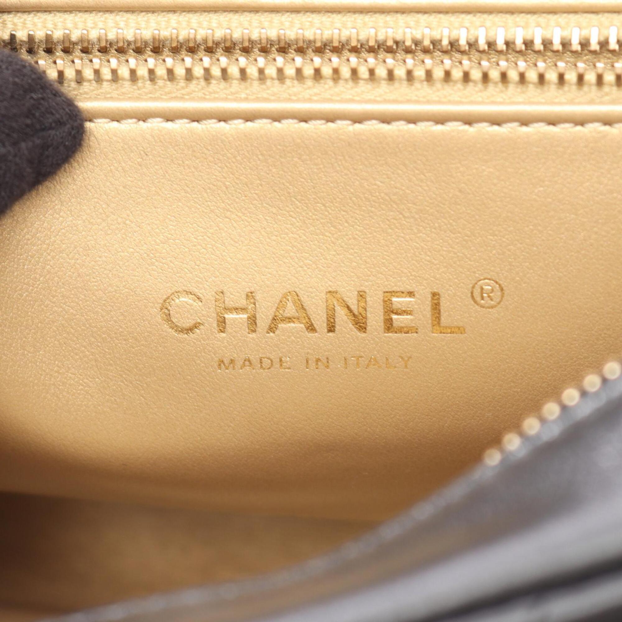 Chanel Black Leather Backpack Handbag (Pre-Owned)