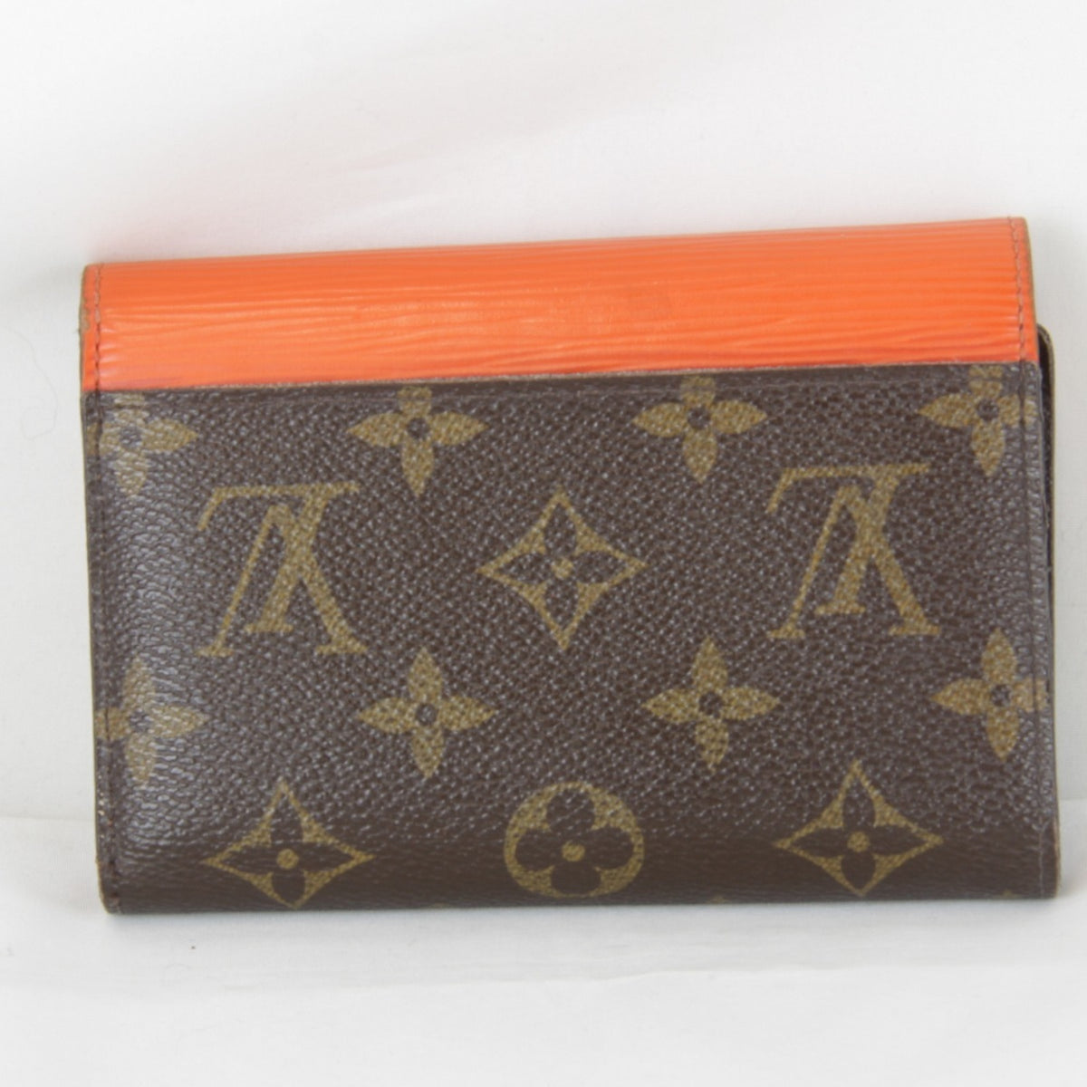 Louis Vuitton Brown Monogram Orange Monogram Epi Leather Wallet (Tri-Fold) (Pre-Owned)
