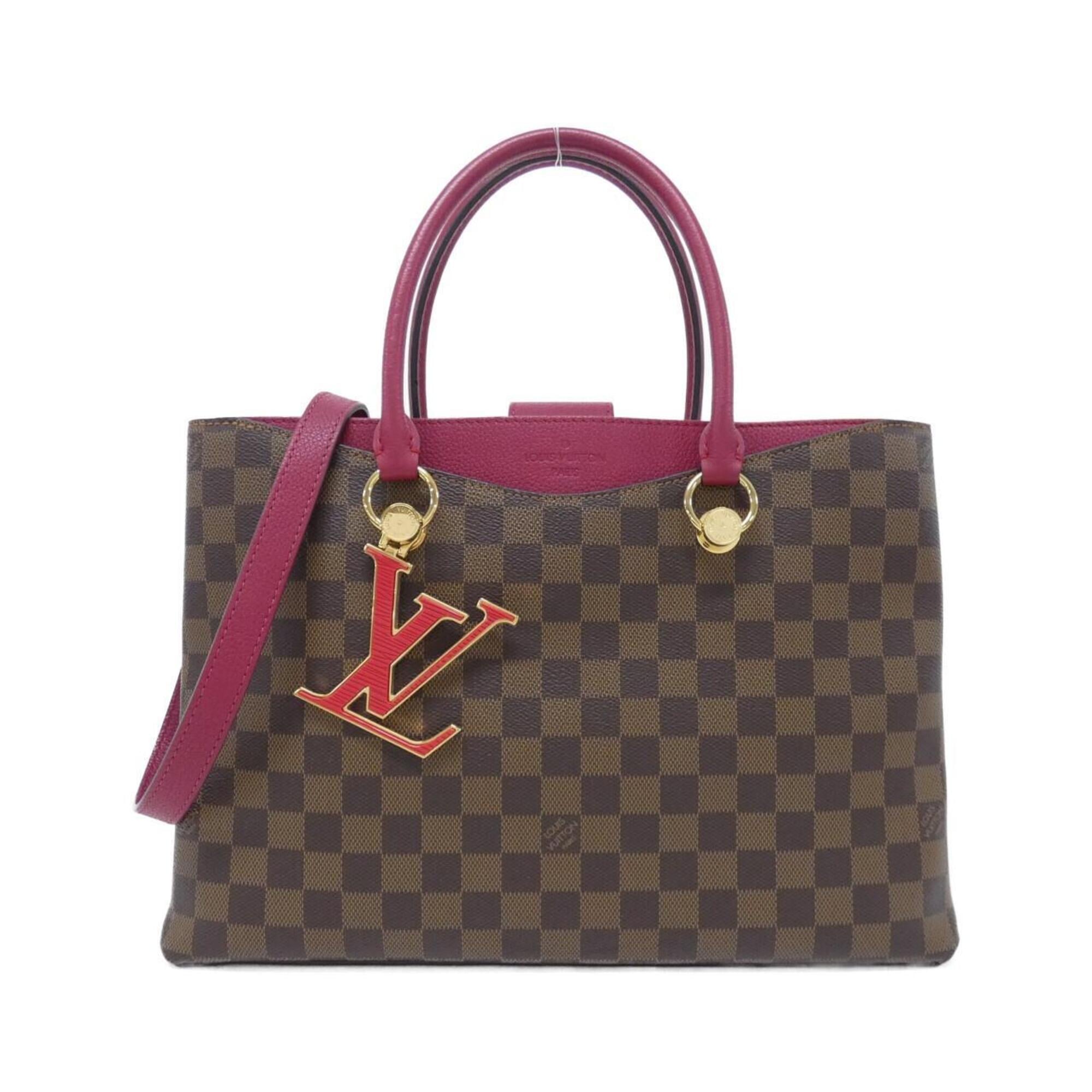 Louis Vuitton Ebene Coated Canvas Leather Handbag (Pre-Owned)