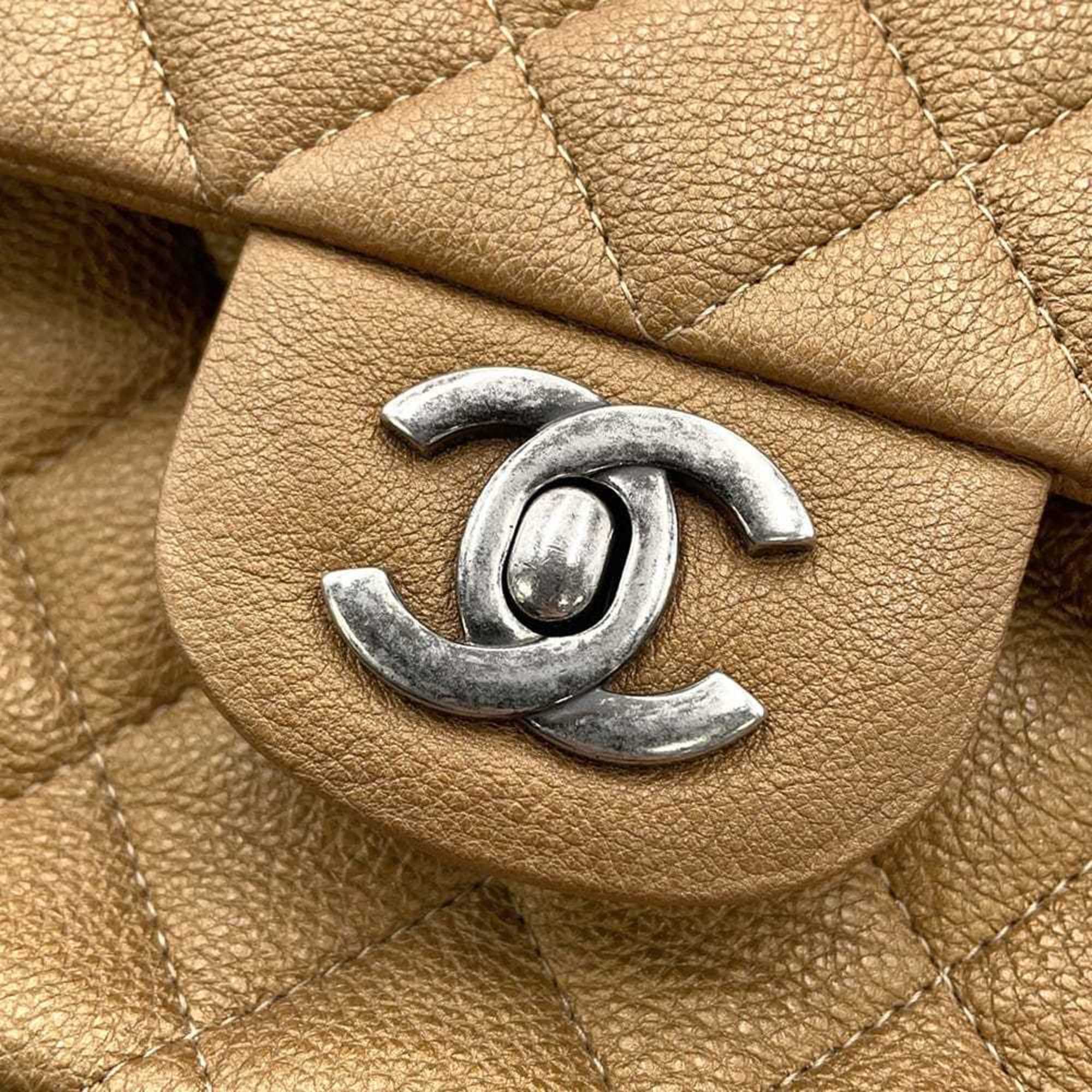 Chanel Matelasse Gold Grained Calfskin Shoulder Bag (Pre-Owned)