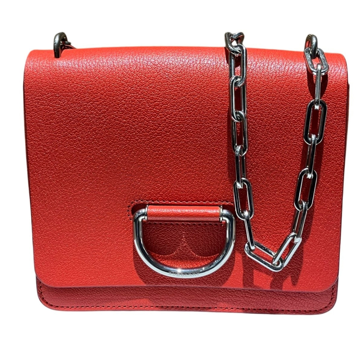 Burberry Red Color Leather Shoulder Bag (Pre-Owned)