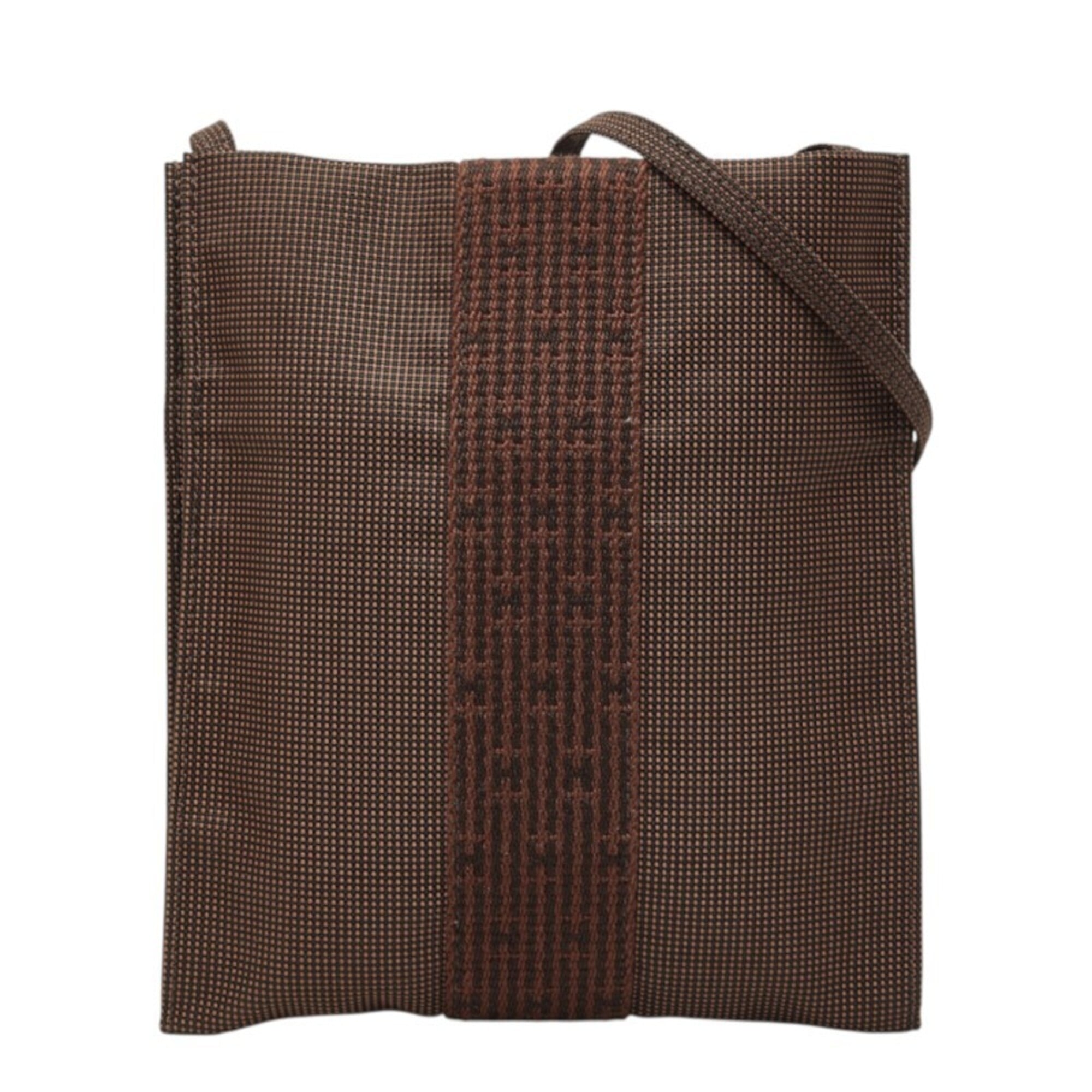 Hermes Brown Canvas Pochette Shoulder Bag (Pre-Owned)