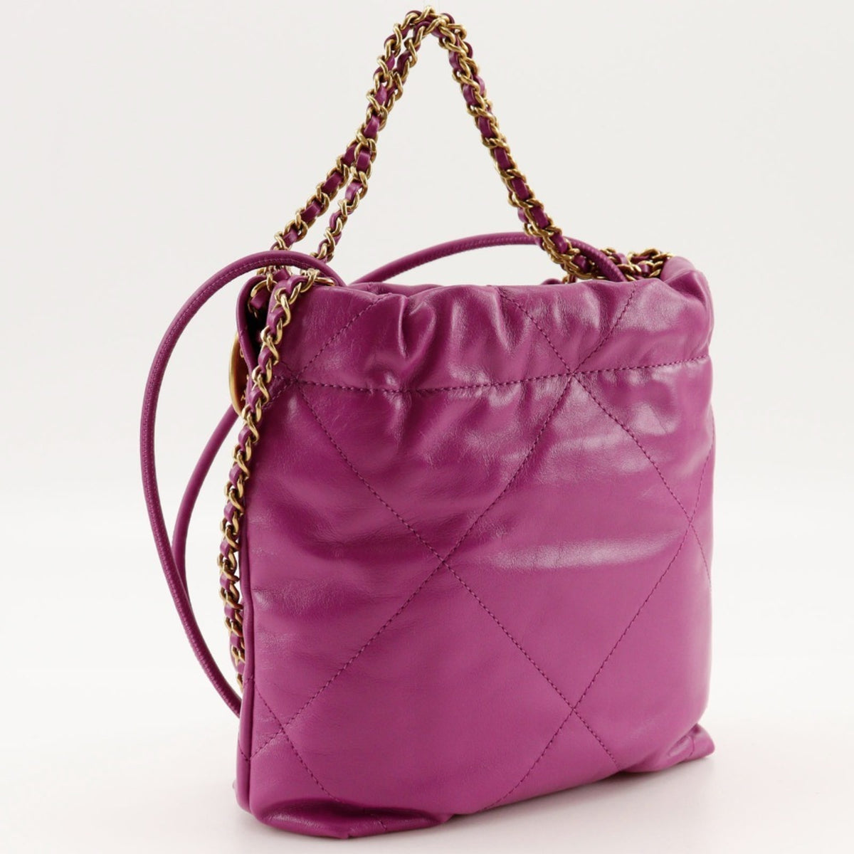 Chanel Purple Leather Handbag Shoulder Bag (Pre-Owned)