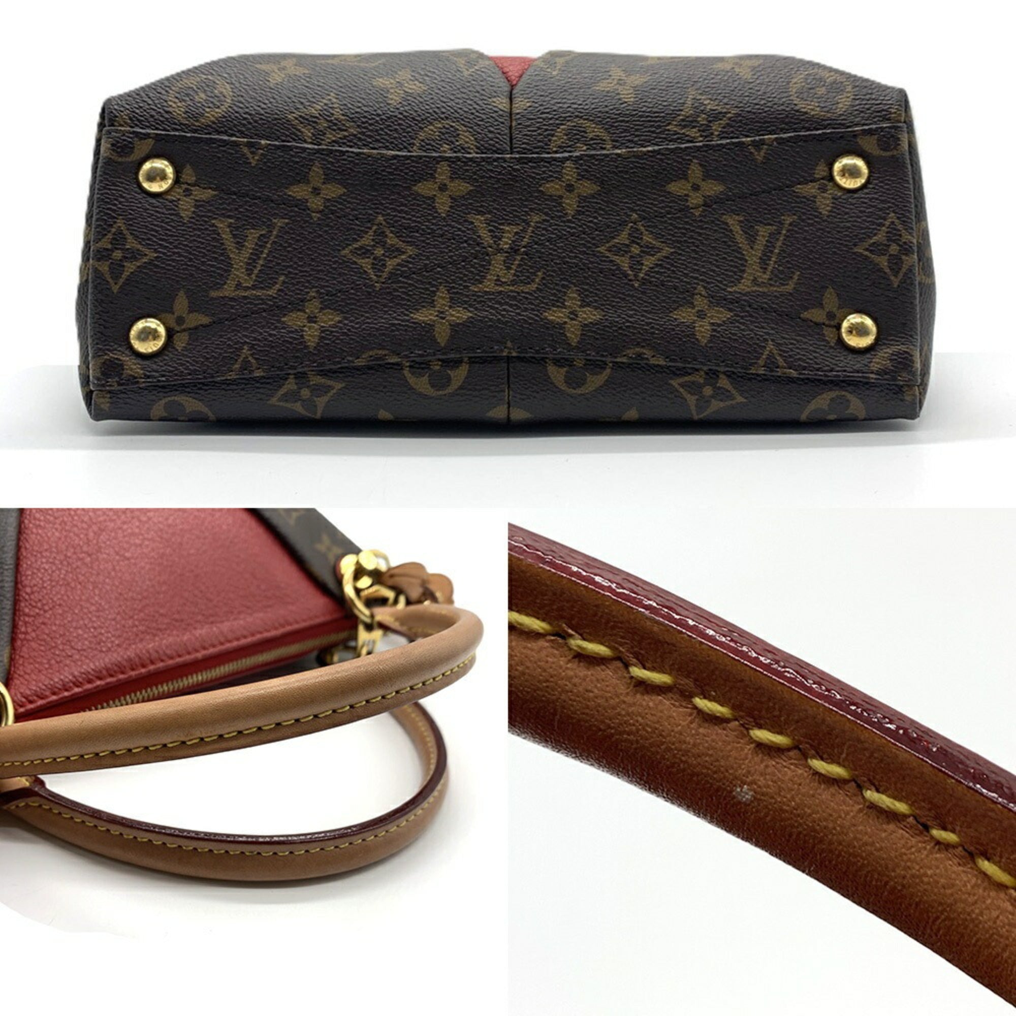 Louis Vuitton Brown Cerise Monogram Red Color Monogram Leather Handbag (Pre-Owned)