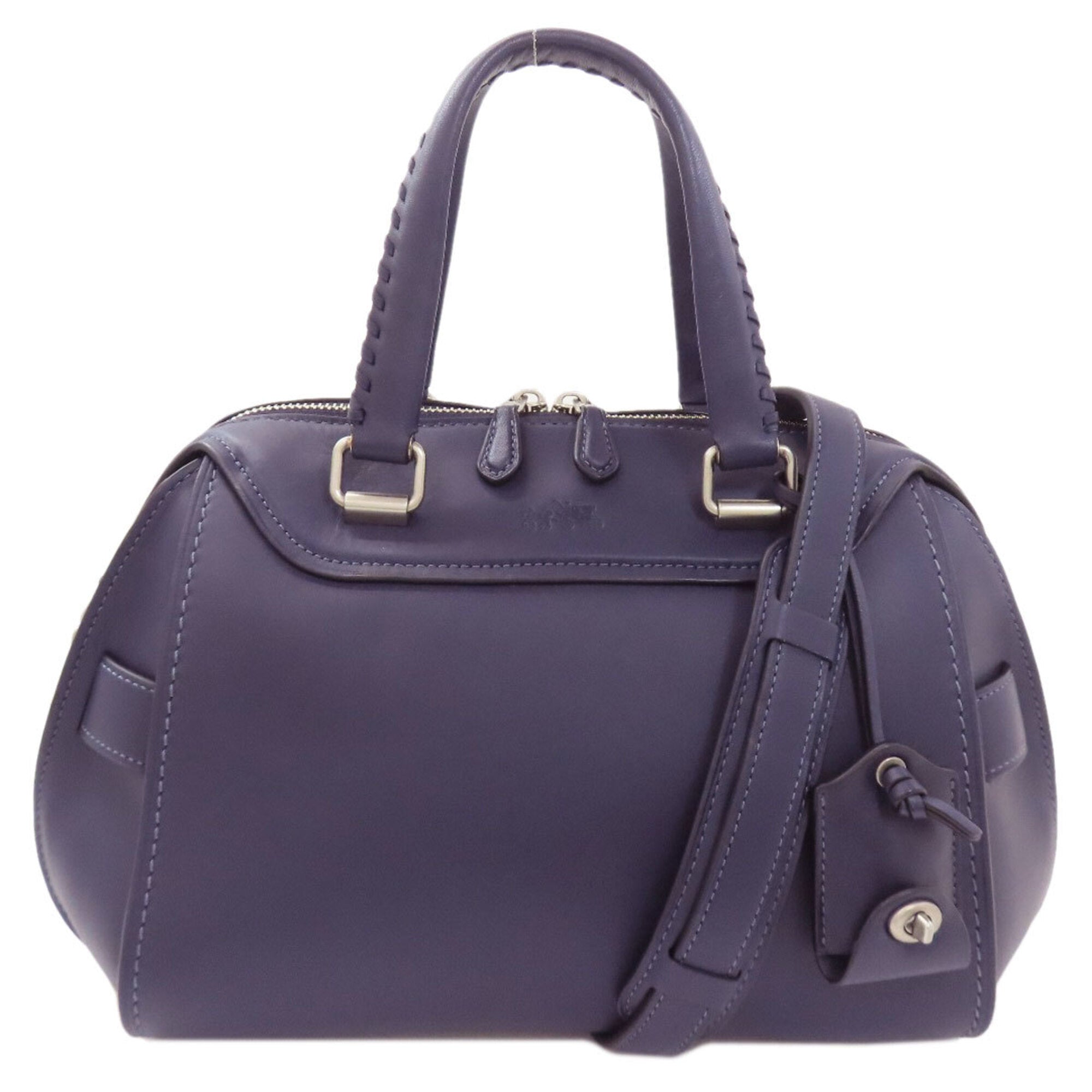 Coach Navy Leather Handbag (Pre-Owned)